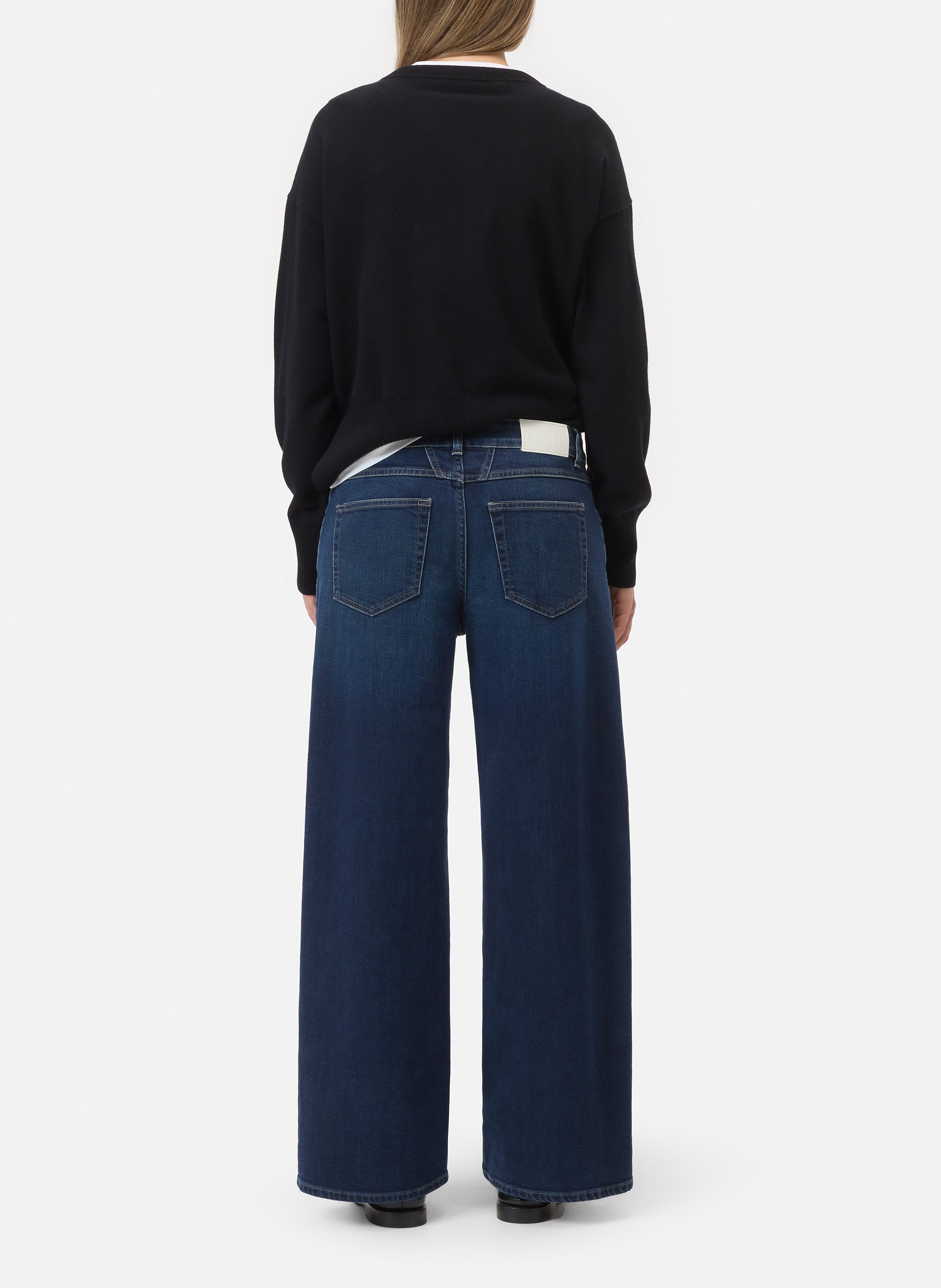 Wide-leg cotton-blend jeans CLOSED Blue