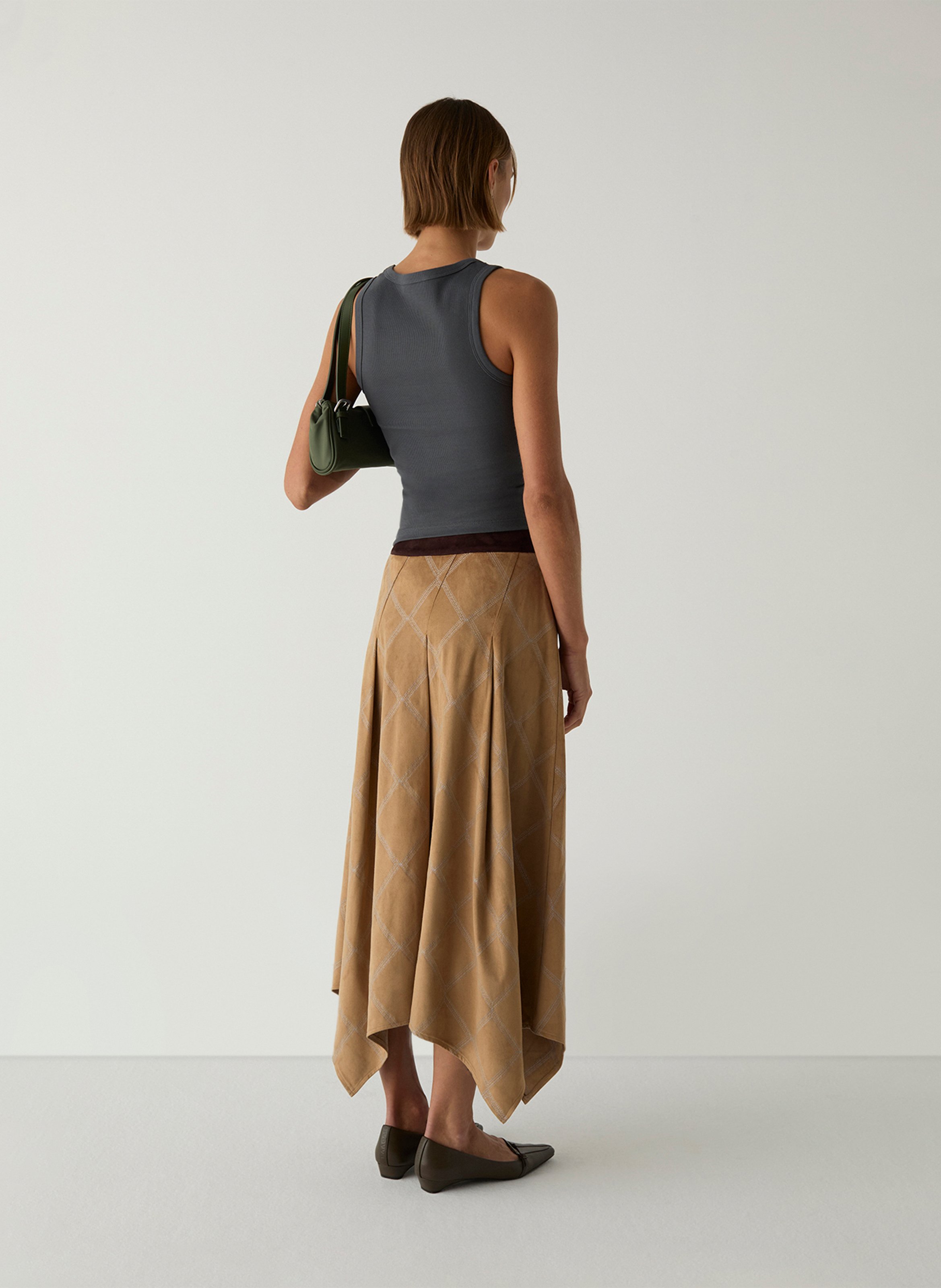 Jupe longue imprimée LAAGAM Beige