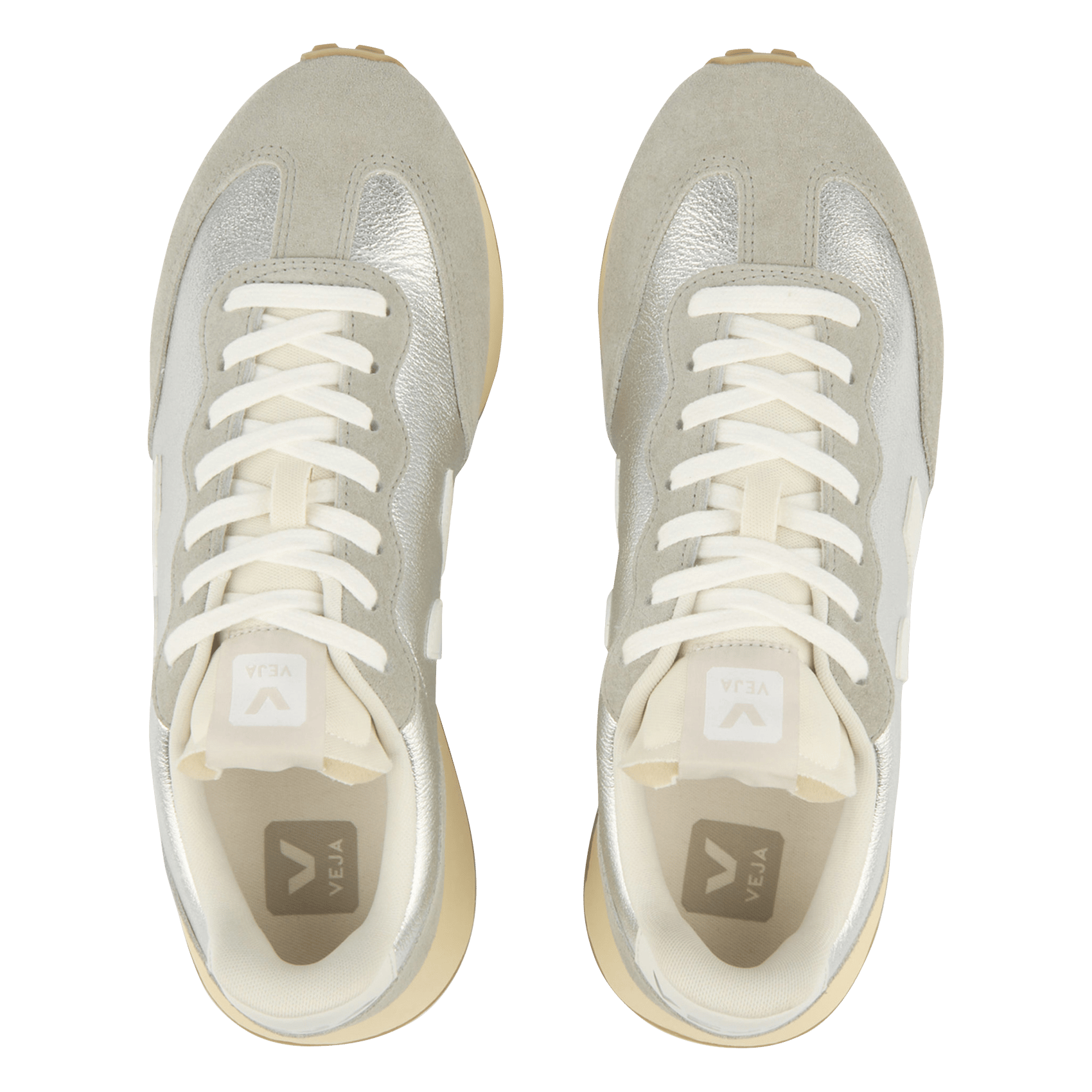 Niedrige Sneaker aus Material-Mix VEJA Silber