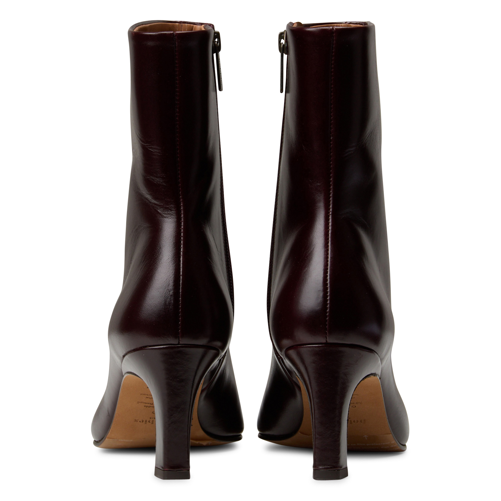 Zip-up leather mid-calf boots BOBBIES Plums