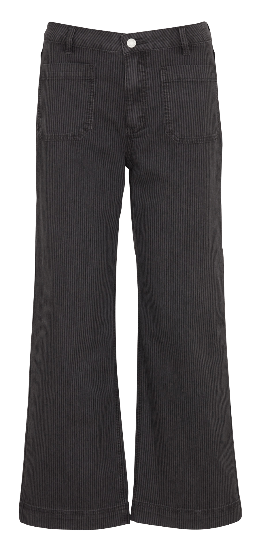 Gerippte ausgestellte Jeans aus Baumwollmischung MKT Grau