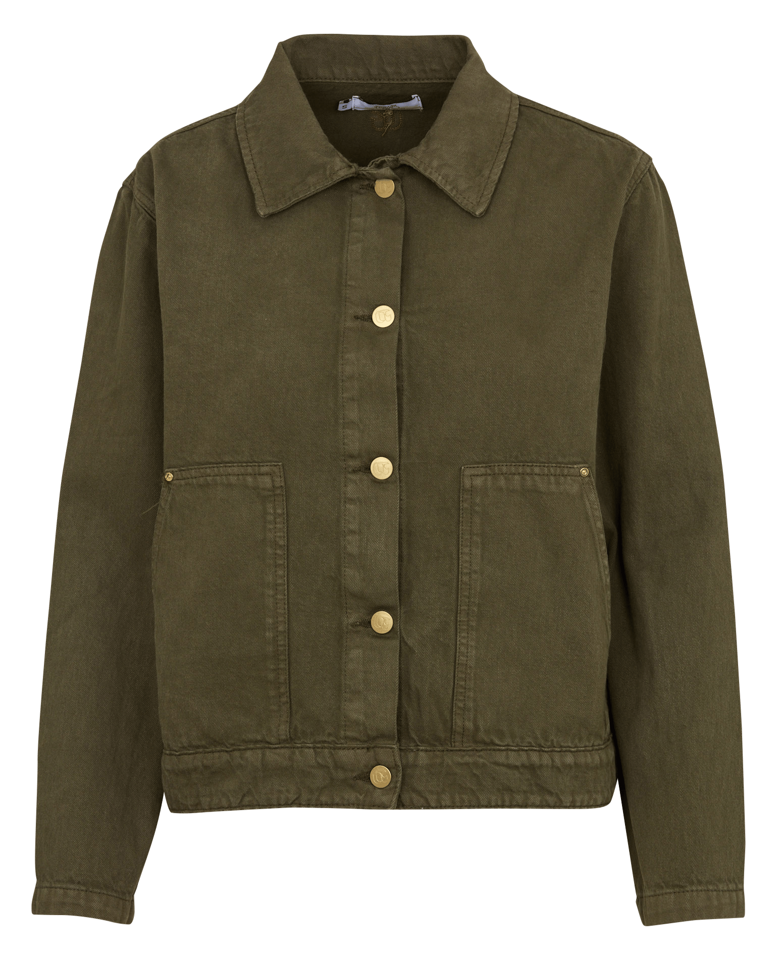 Veste droite col classique en coton LE TEMPS DES CERISES Vert