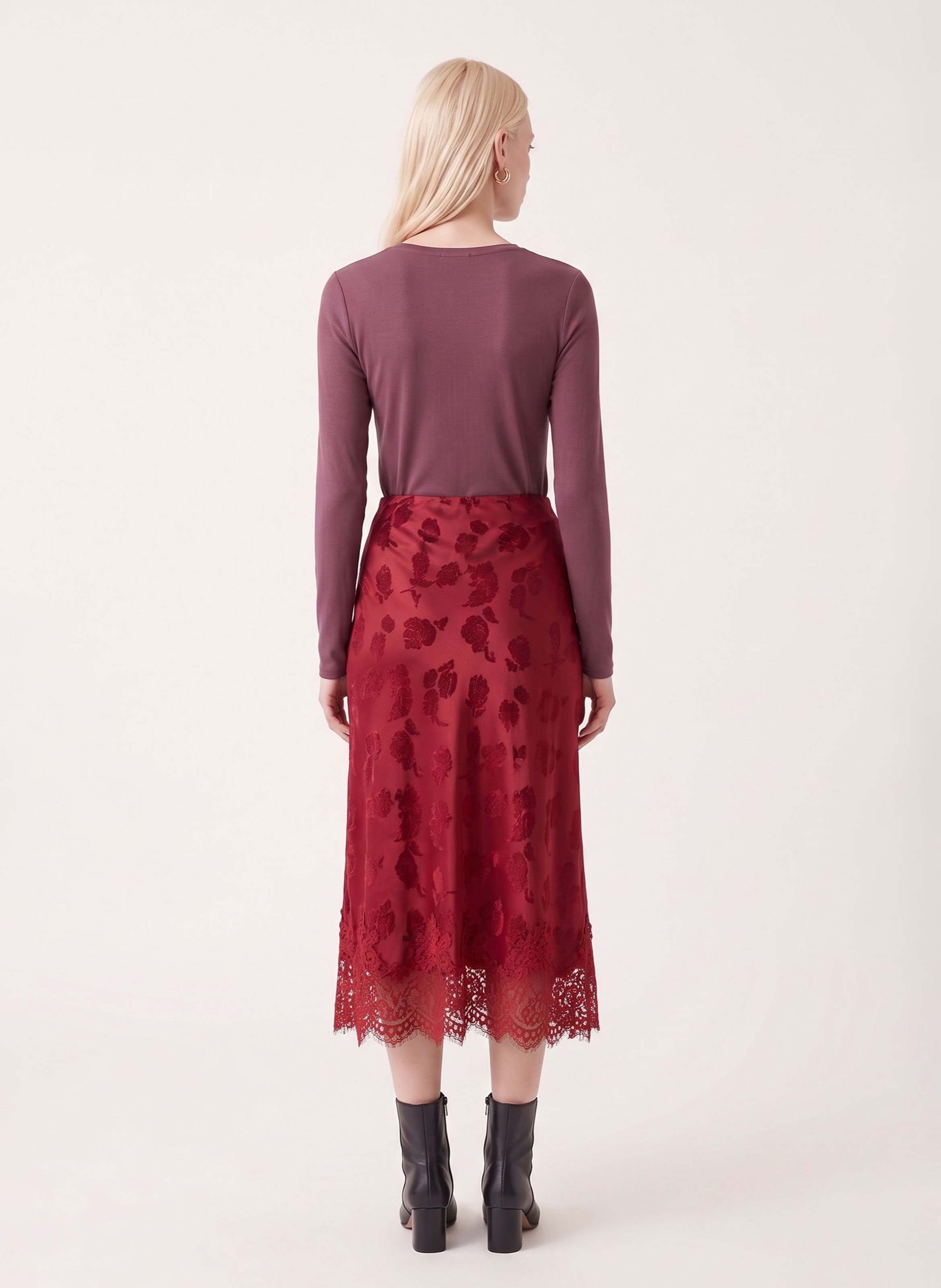 Plain V-neck T-shirt in cotton blend KOOKAI Plums