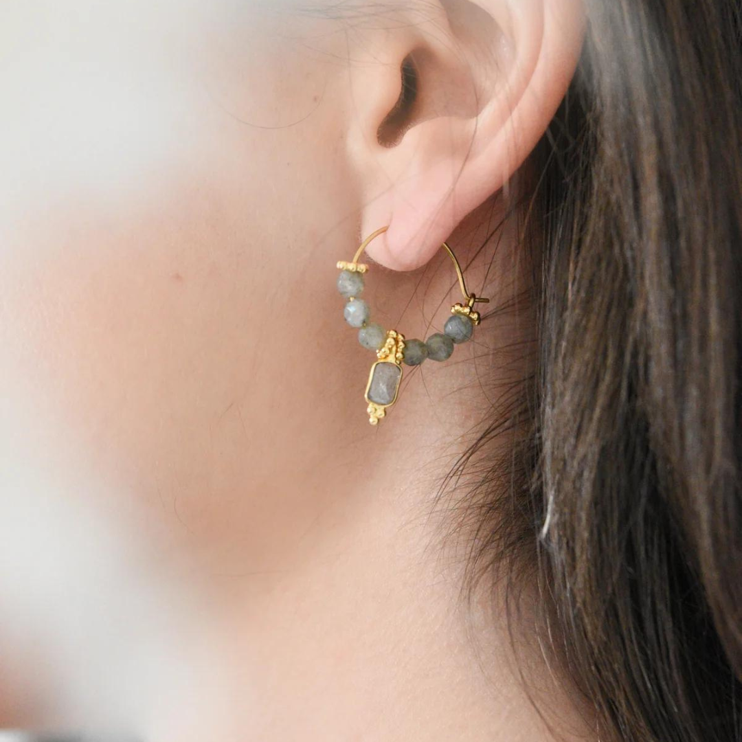 Labradorite earrings GINANDGER Blue