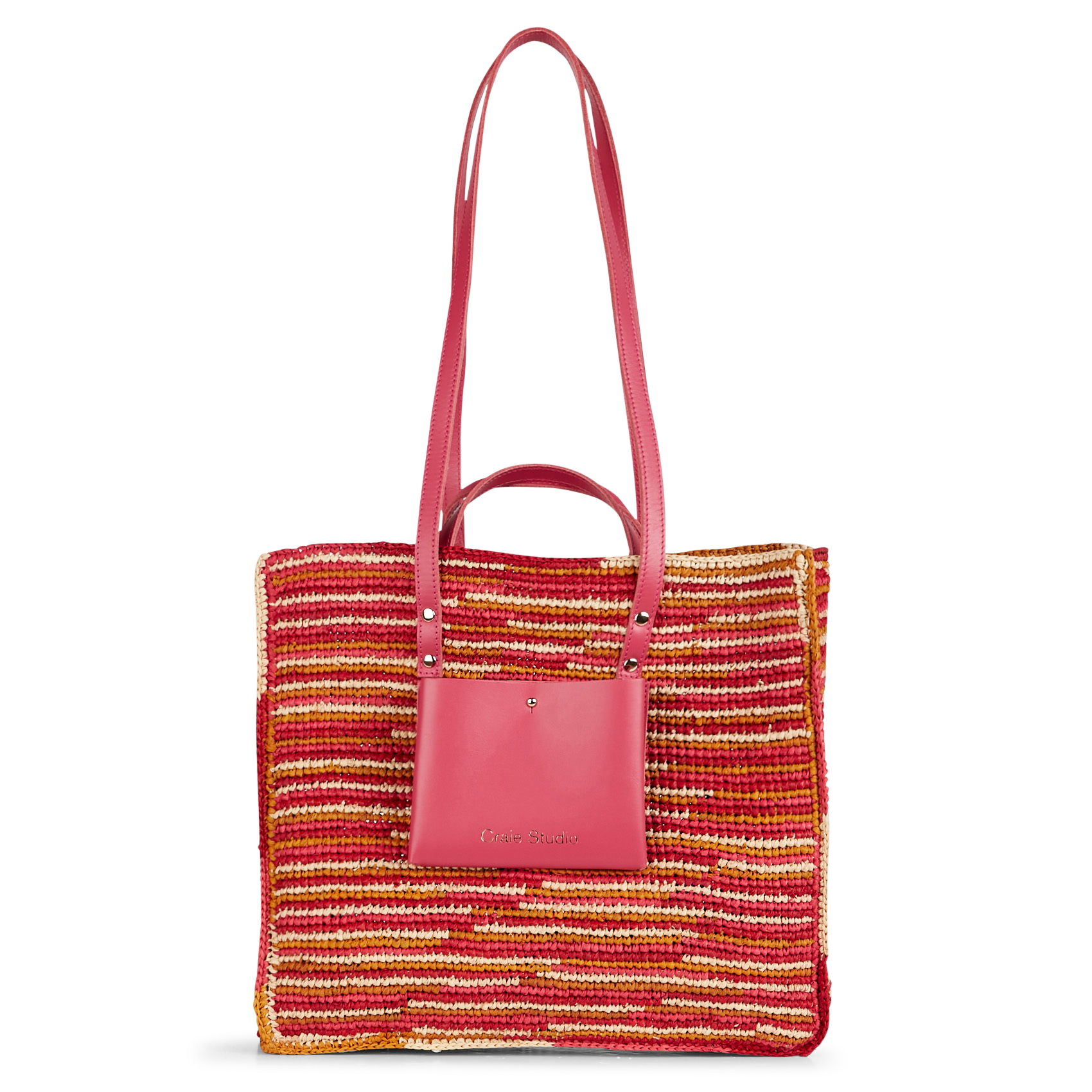 Leather and raffia tote bag CRAIE STUDIO