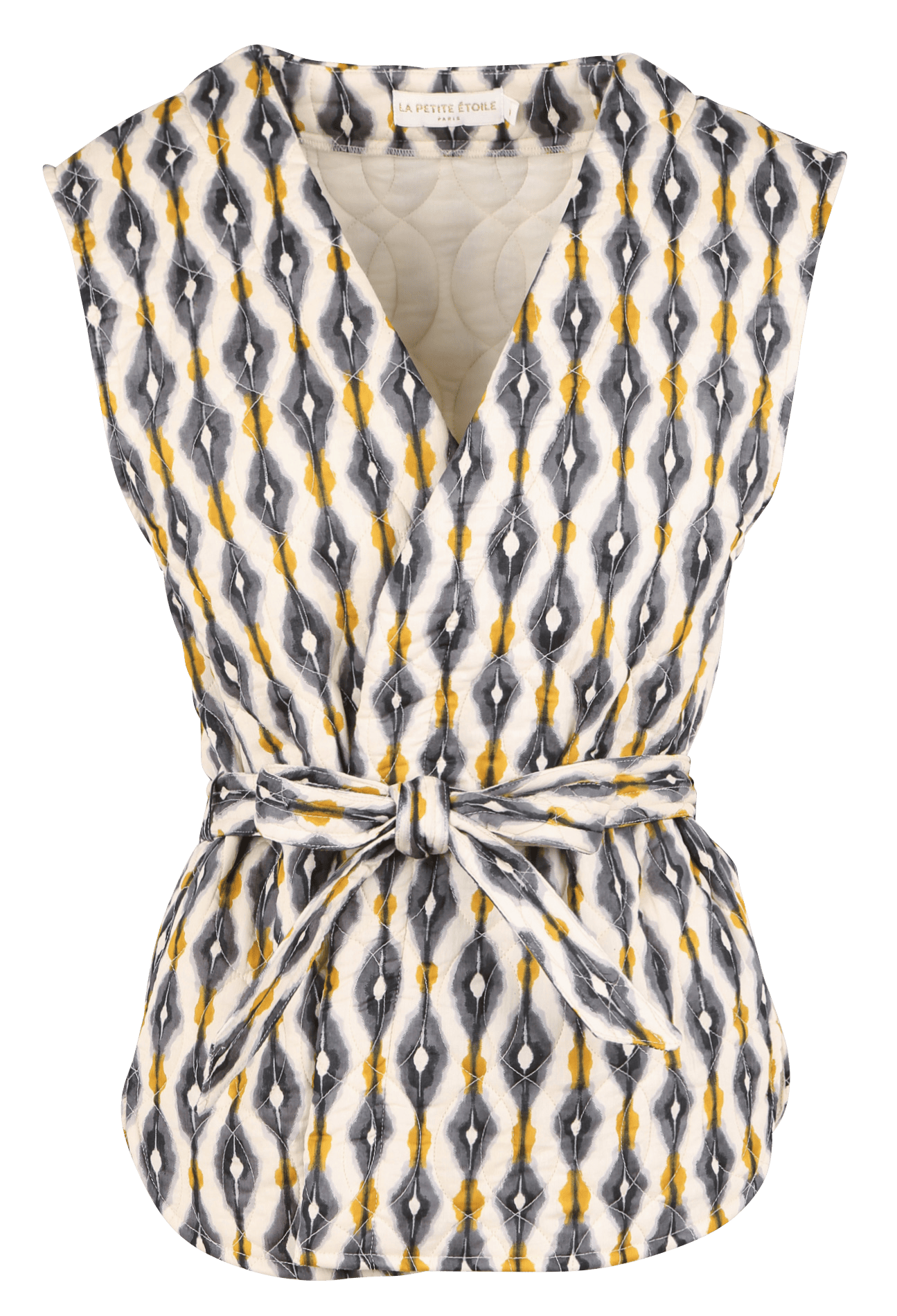 Quilted sleeveless jacket Green