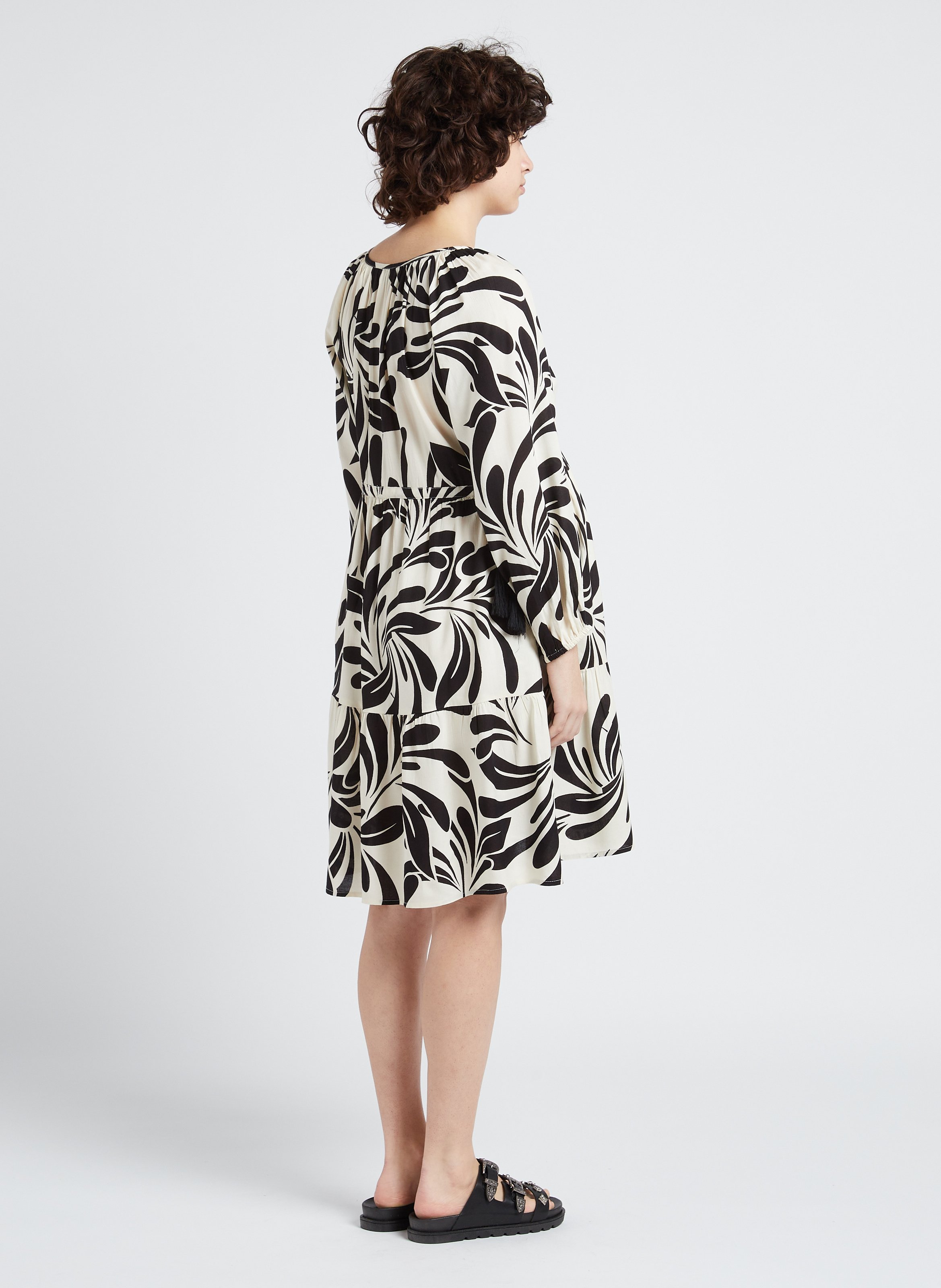 Loose-fit V-neck short dress SERAPHINE Multicolored