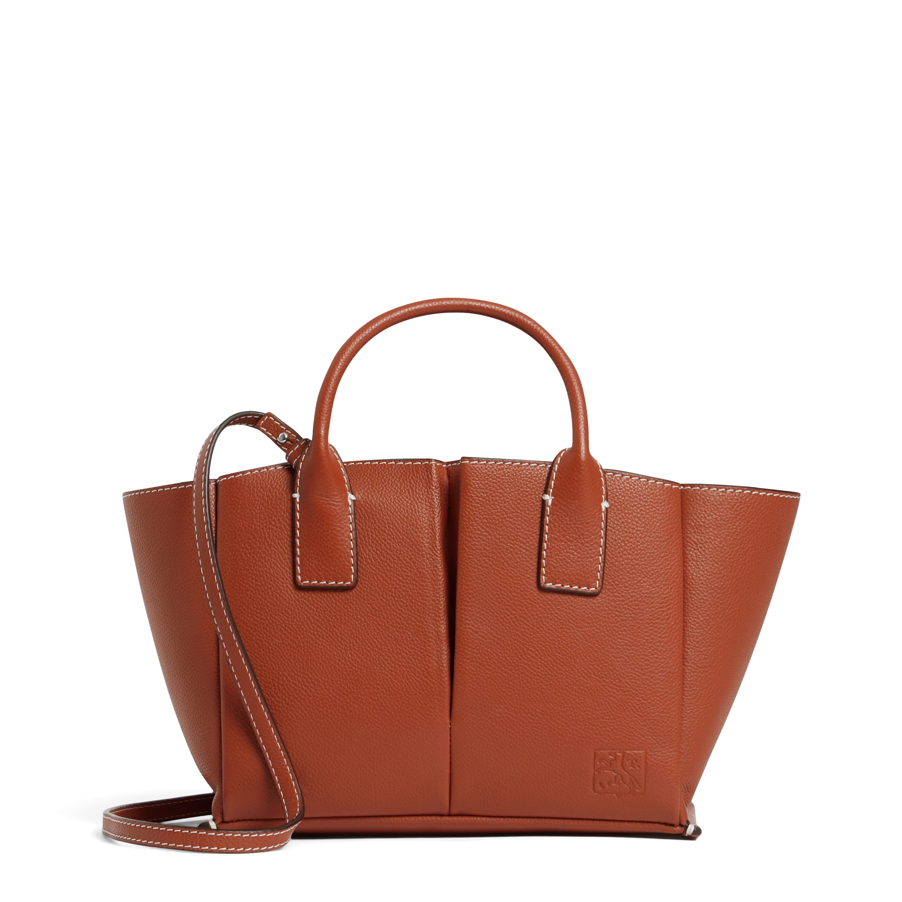 Petit sac cabas en cuir de vachette LE TANNEUR Marron