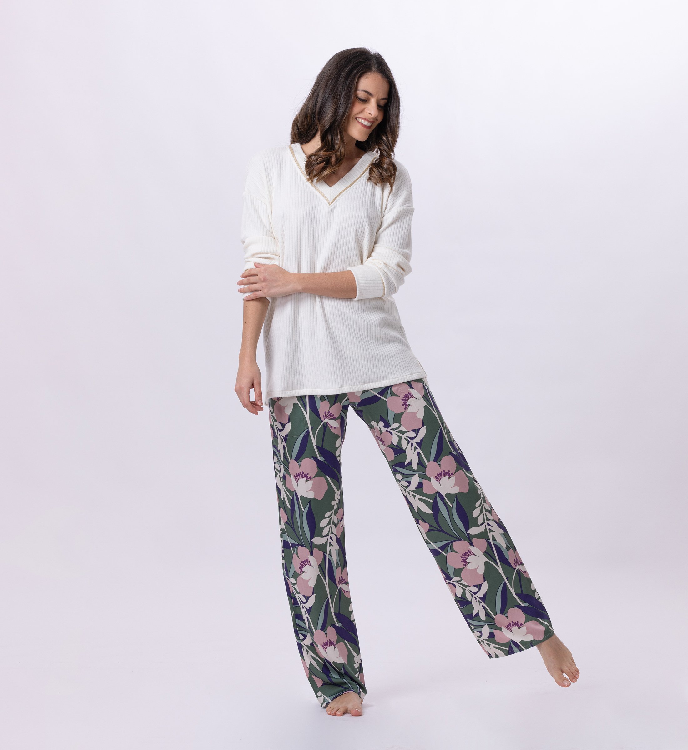 Knit and viscose pyjama LE CHAT Multicolored