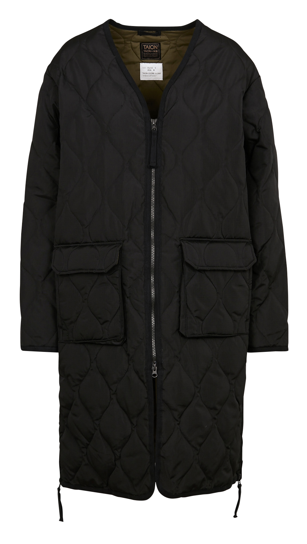 Rechte jas met V-hals TAION Zwart