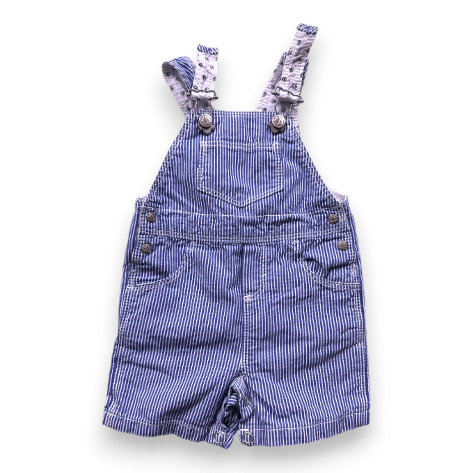 Blue baby overall - 3 months PETIT BATEAU - Seconde Main Blue
