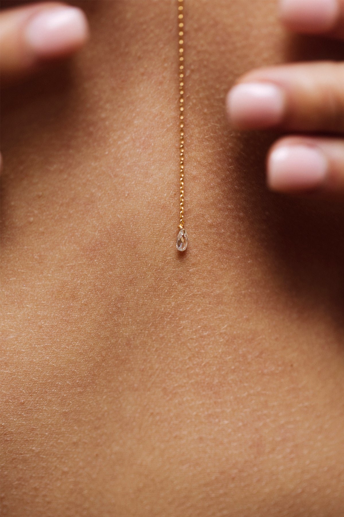 Adjustable necklace vice-versa in 18K gold with white diamond YAY White