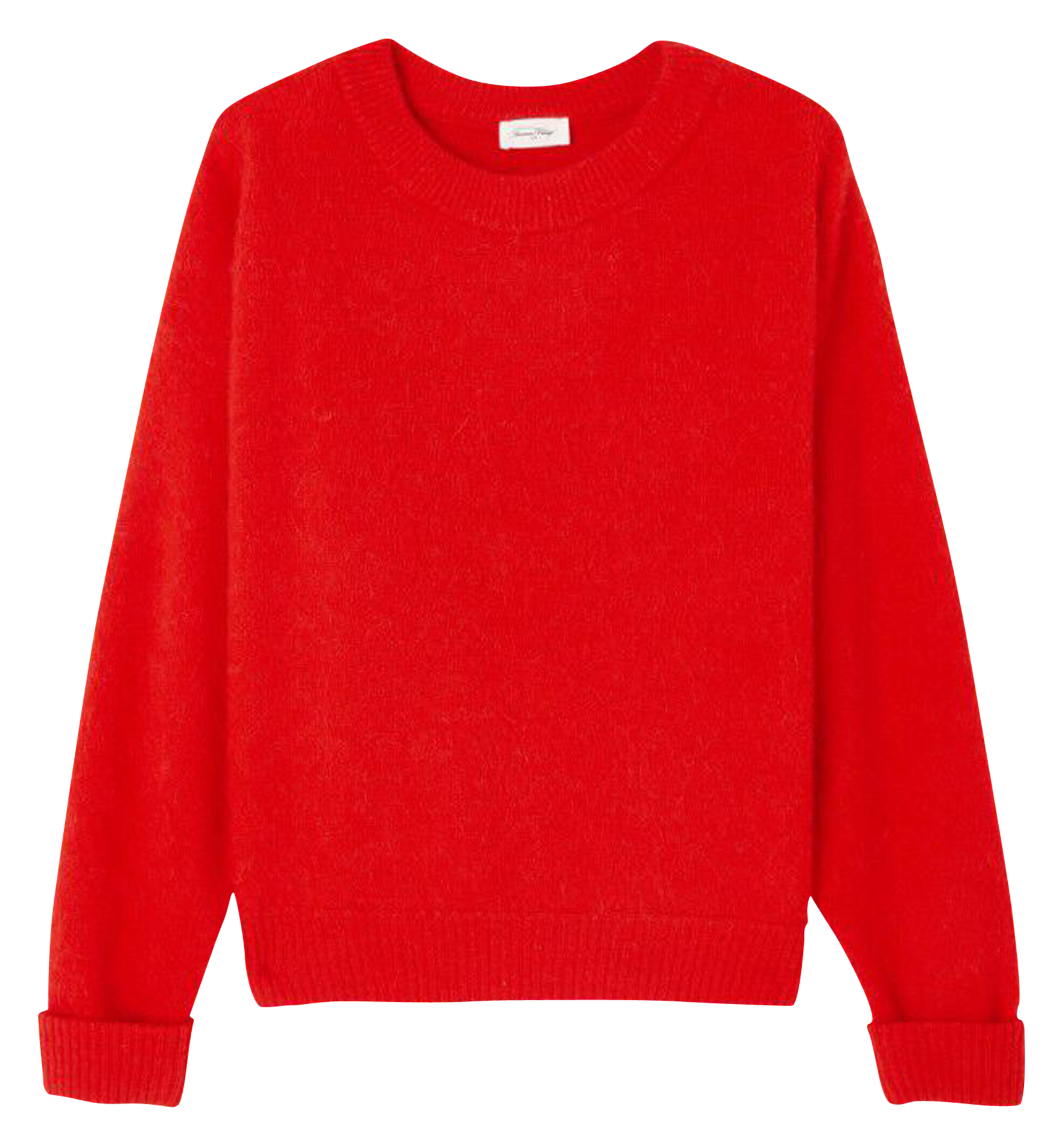 Pull ample col rond en laine mélangée VITOW Fraise