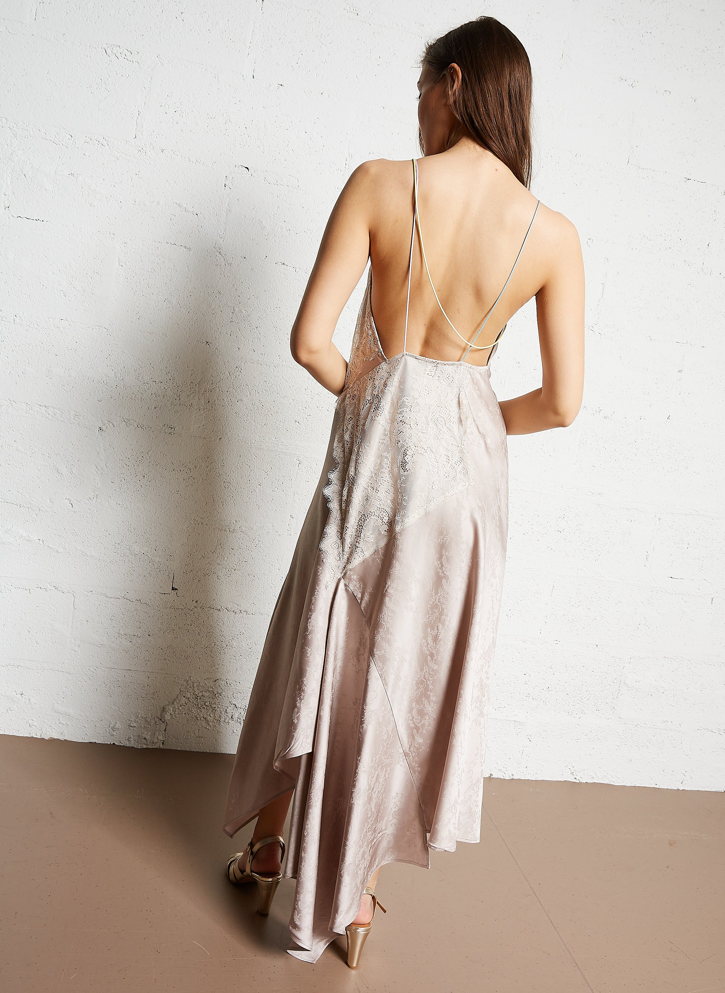 Midikleid aus Spitze MES DEMOISELLES Grau