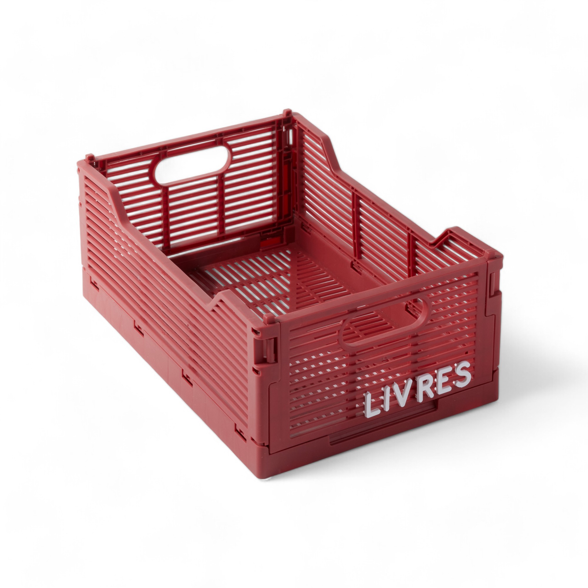 Folding plastic crate FACTORY Red