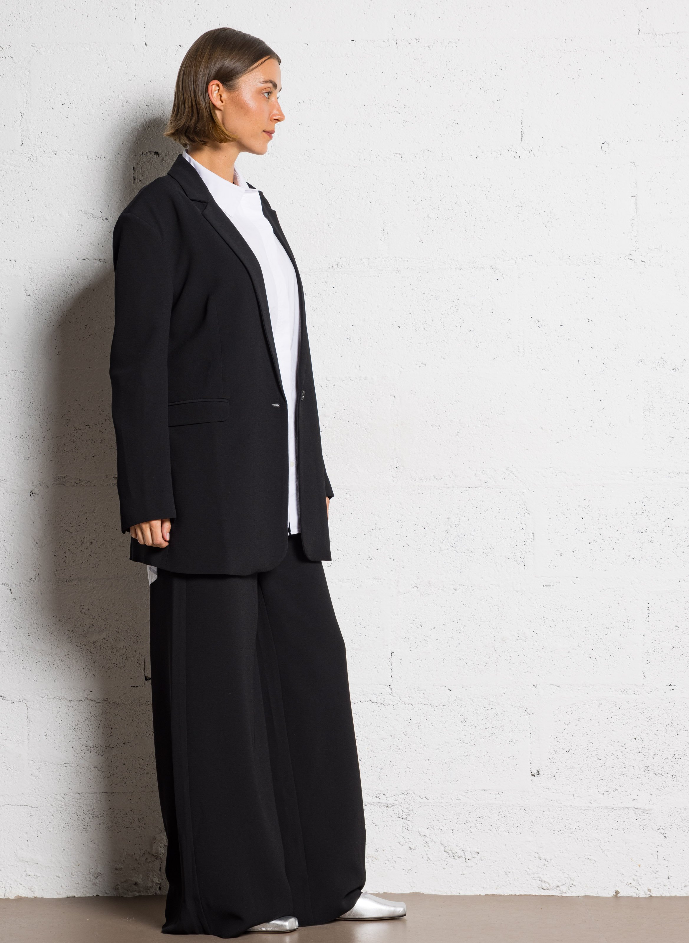 Straight blazer jacket Black