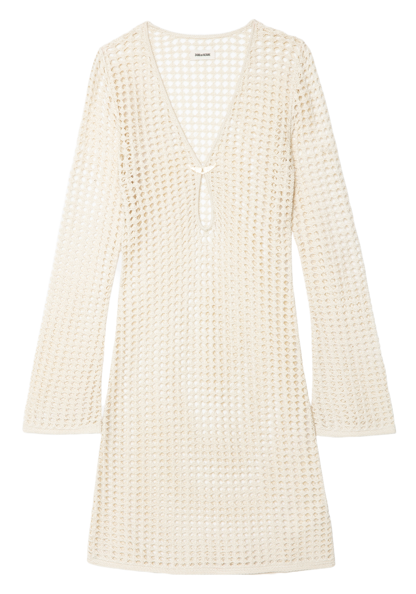 Robe courte col V en crochet ZADIG&VOLTAIRE Blanc
