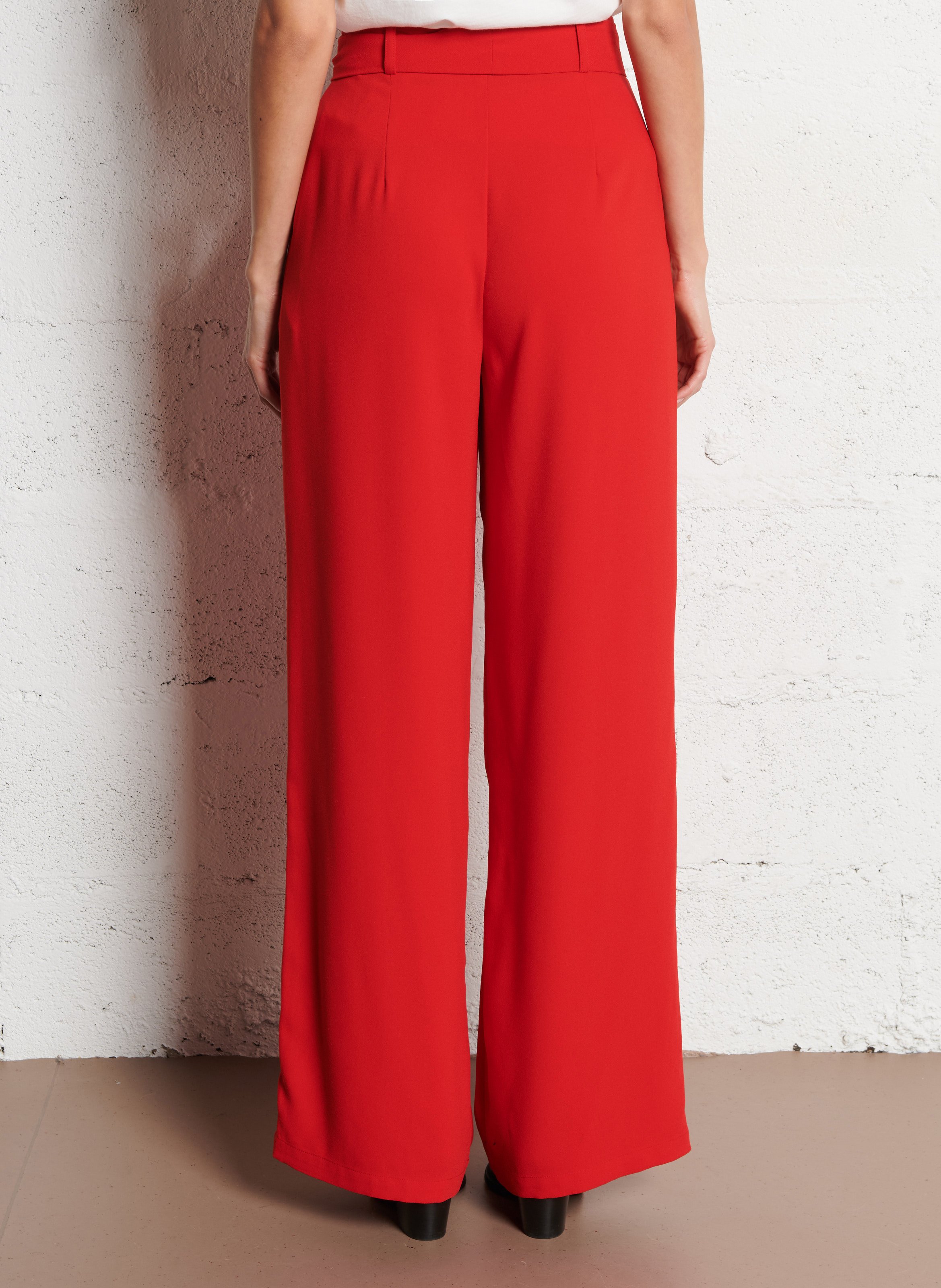 Azawood high-waisted wide-leg trousers IKKS Red