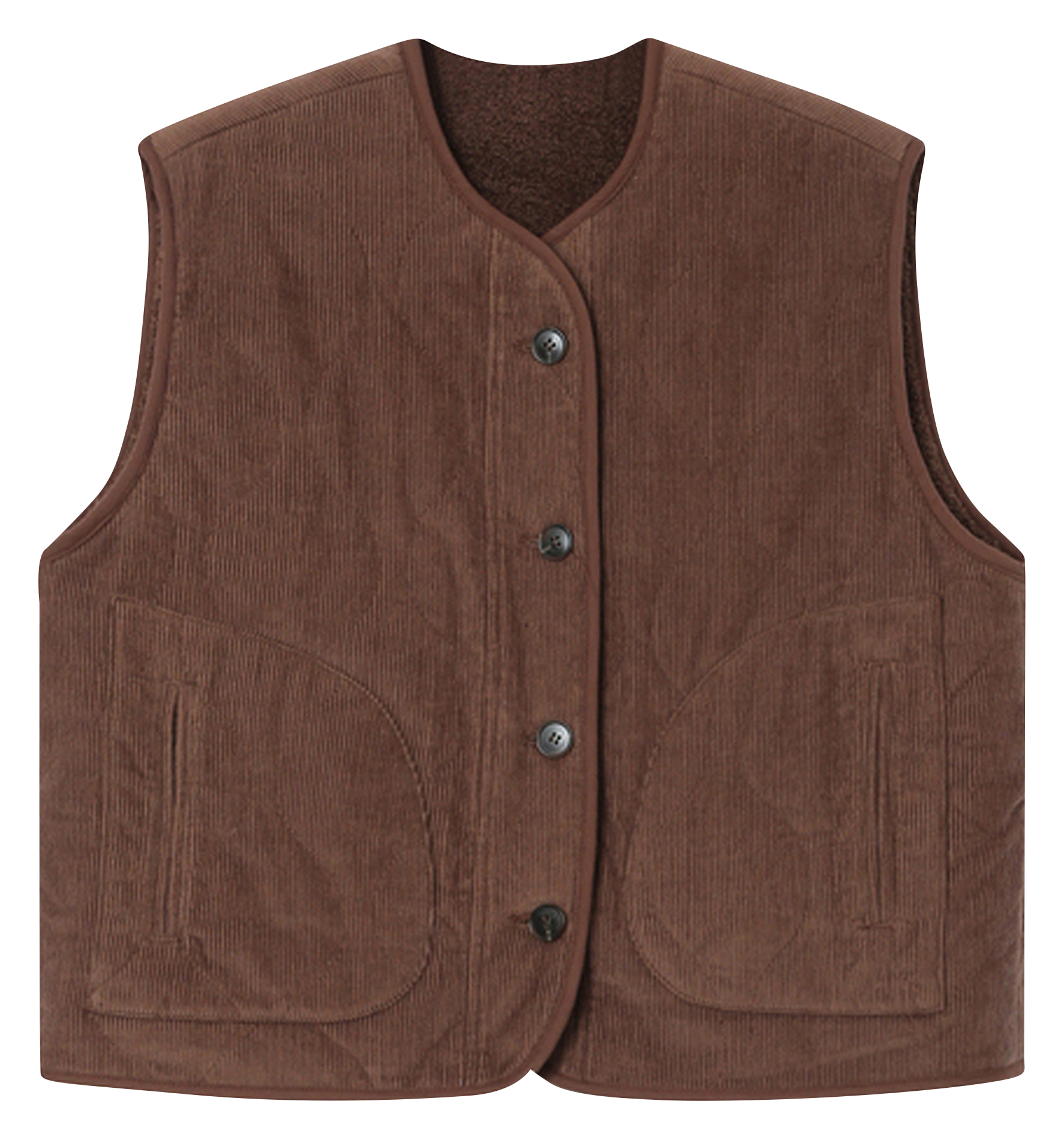 Sleeveless straight cotton jacket GRACE ET MILA Brown