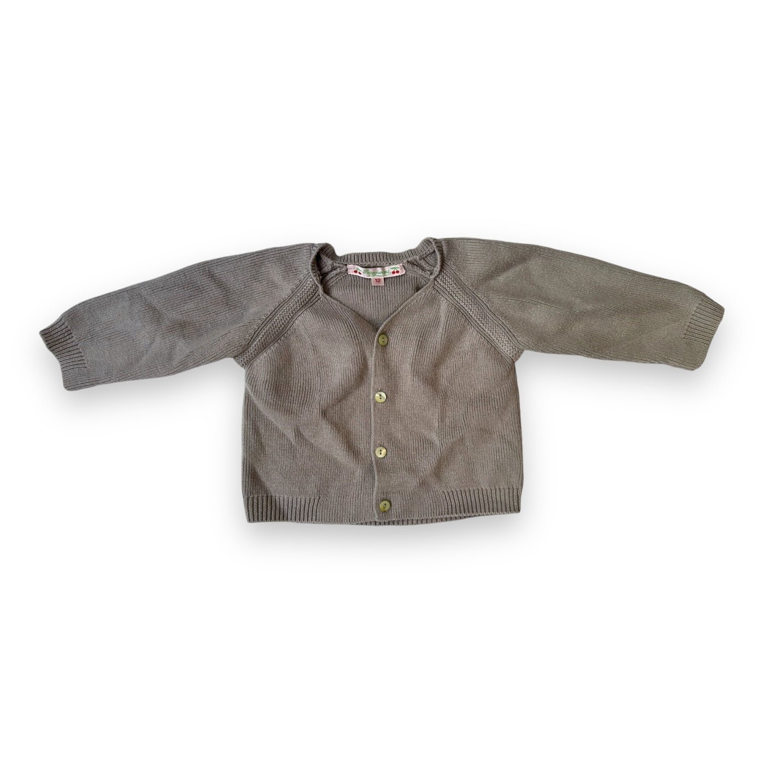 Grey baby cardigan - 12 months BONPOINT - Seconde Main Grey