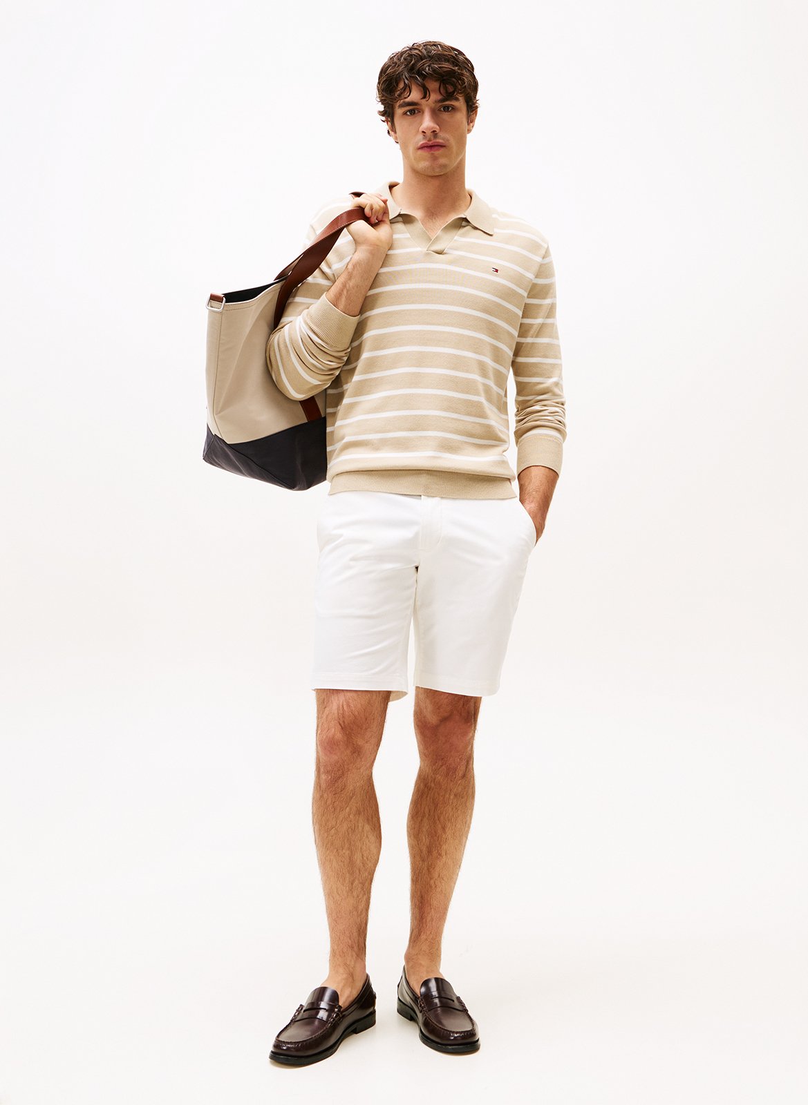 Cotton-blend chino shorts TOMMY HILFIGER White