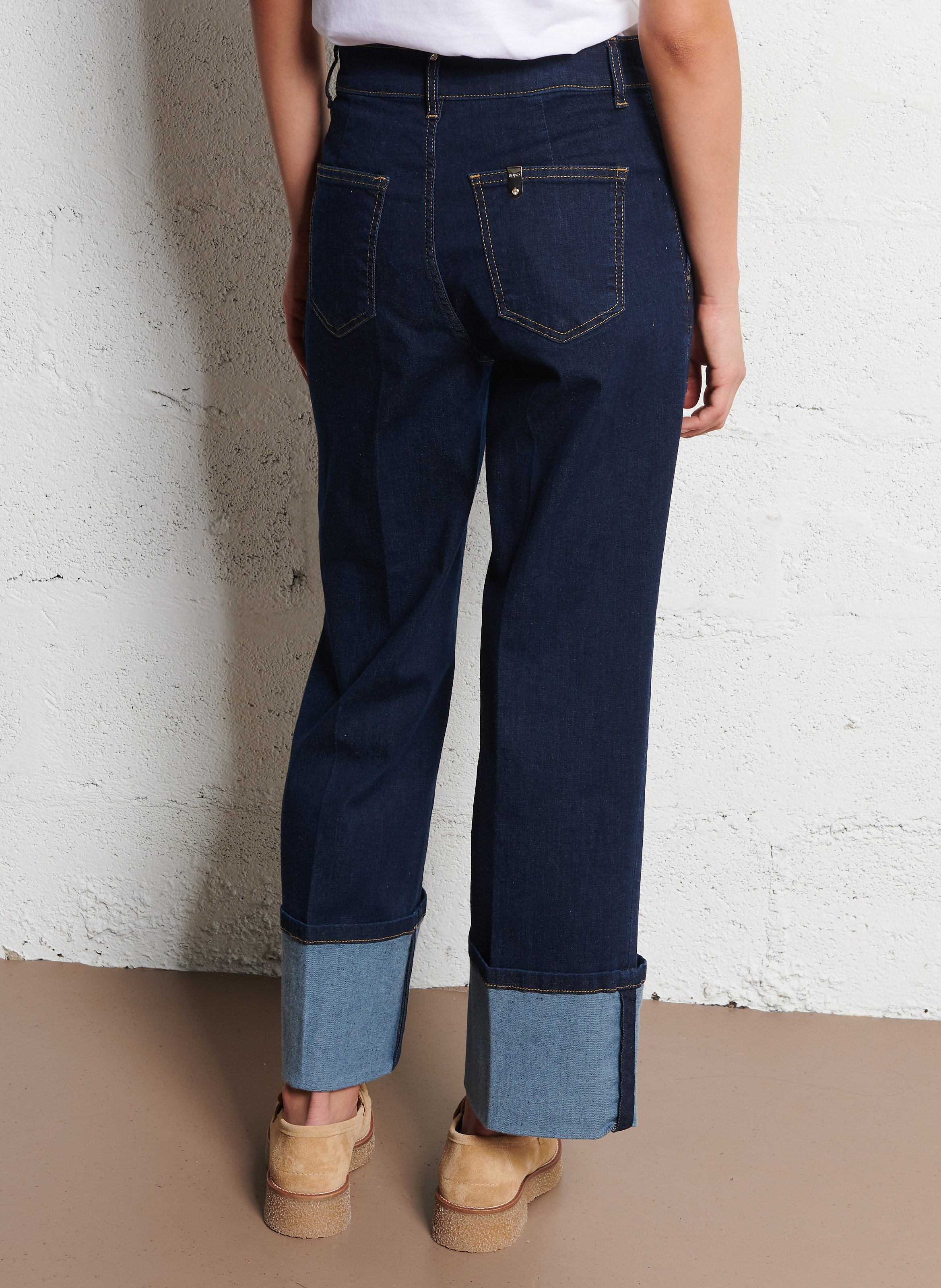 Gerade geschnittene Jeans mit umgeschlagenen Säumen LIU JO Blau