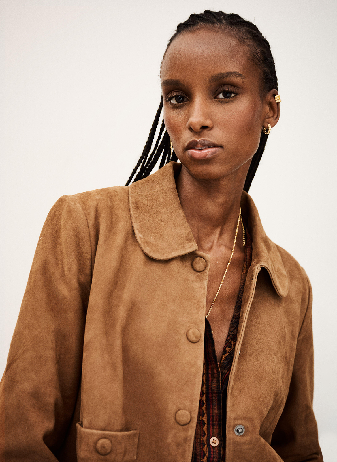 Geitenleren, suède jasje BA&SH Bruin