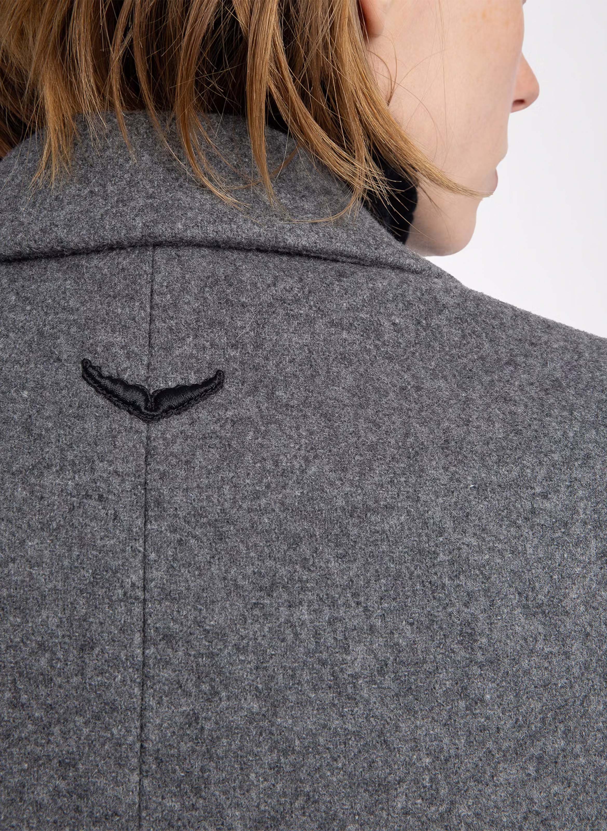 Manteau mi-long uni en laine mélangée ZADIG&VOLTAIRE Gris