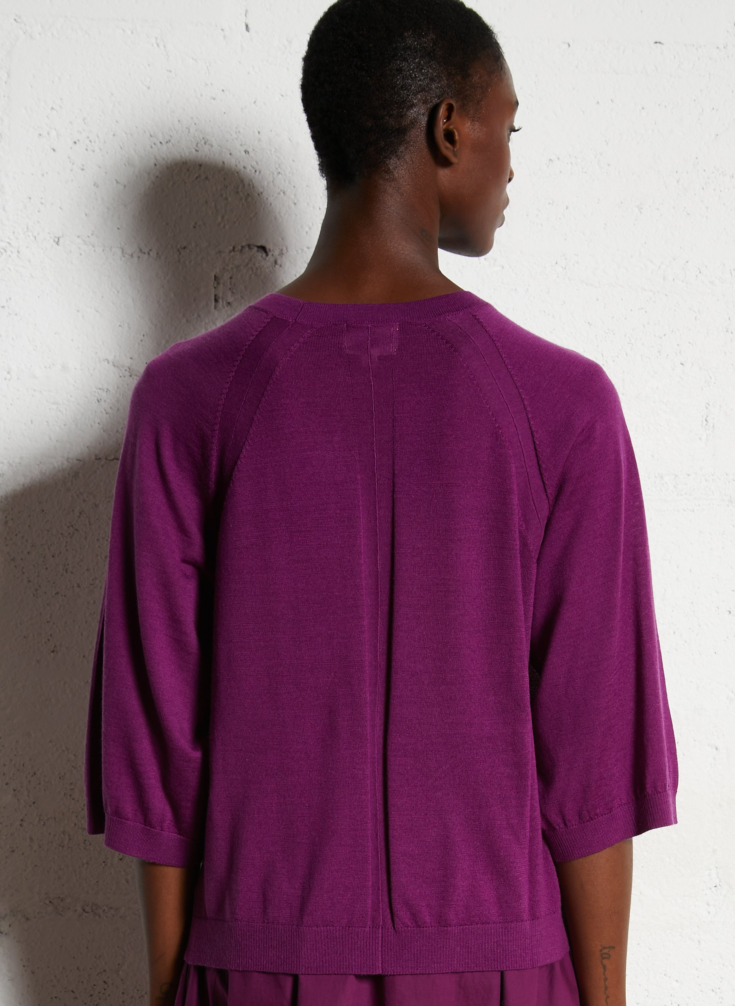 Pull droit en laine mélangée MAISON 123 Violet