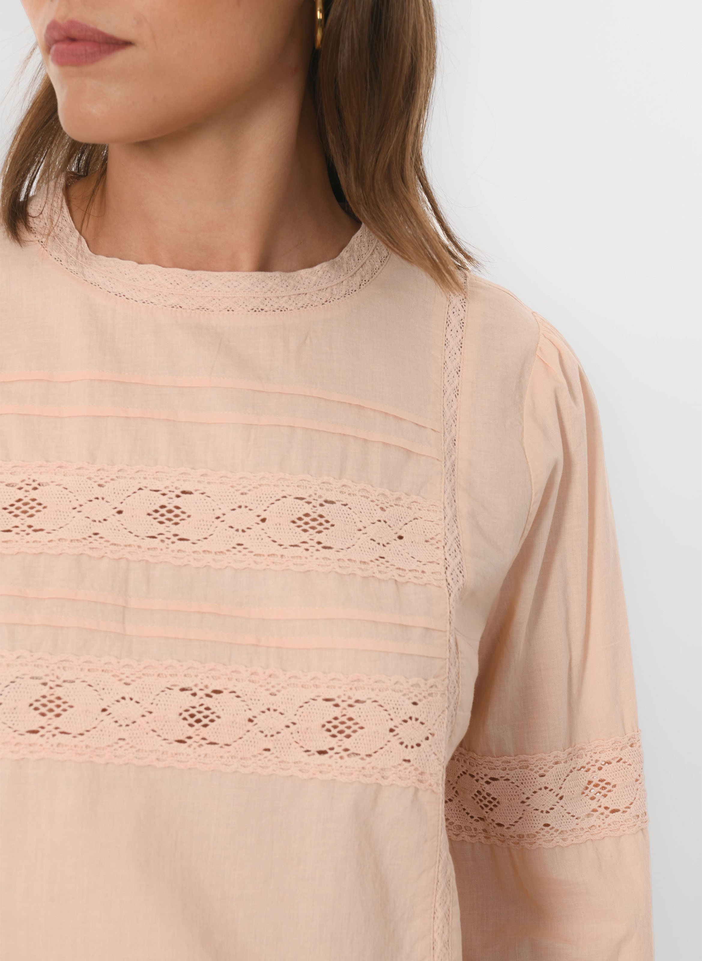 Rechte blouse met ronde hals van katoen KOOKAI Roze