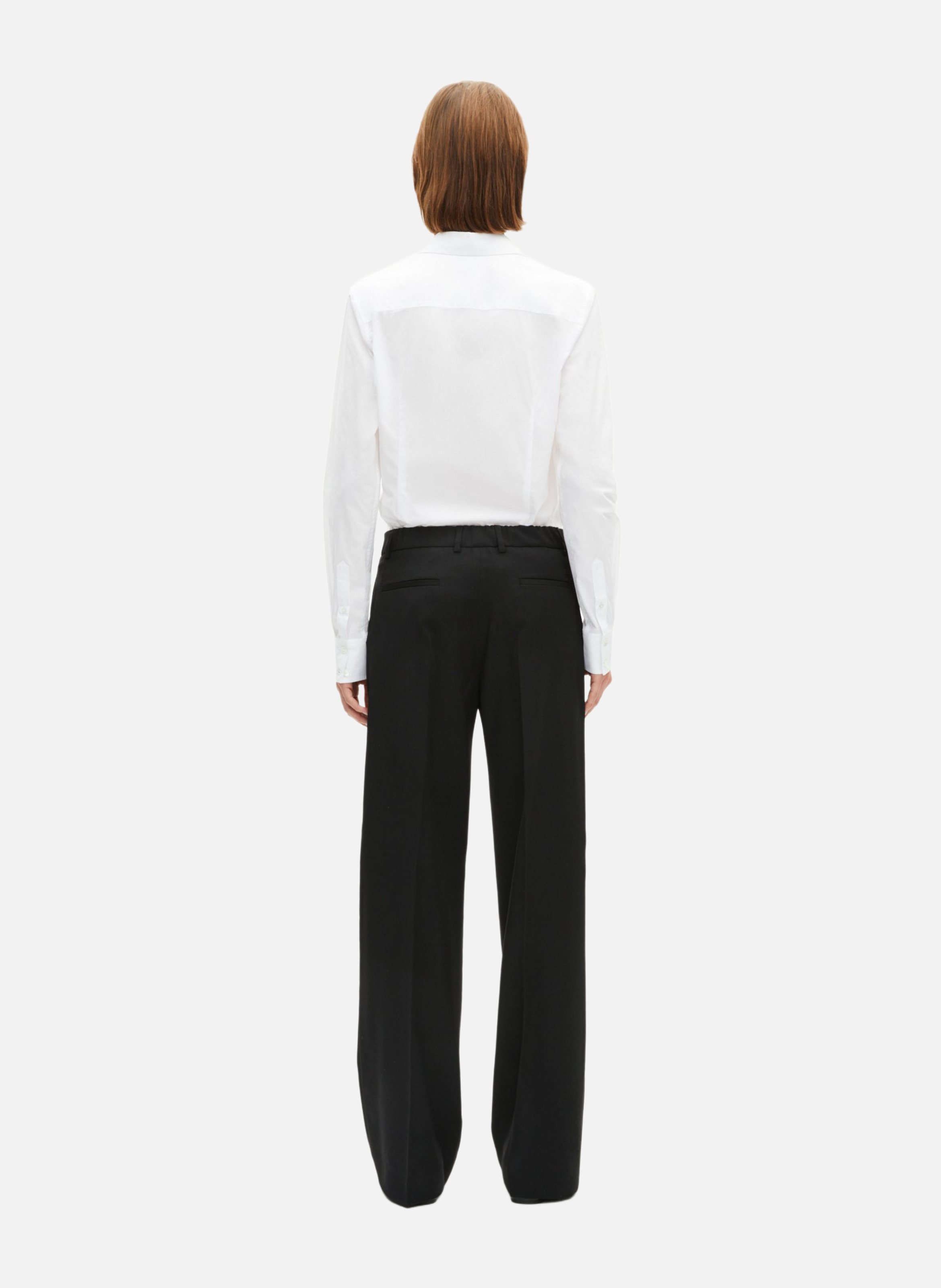 Pantalon large en laine THE KOOPLES Noir