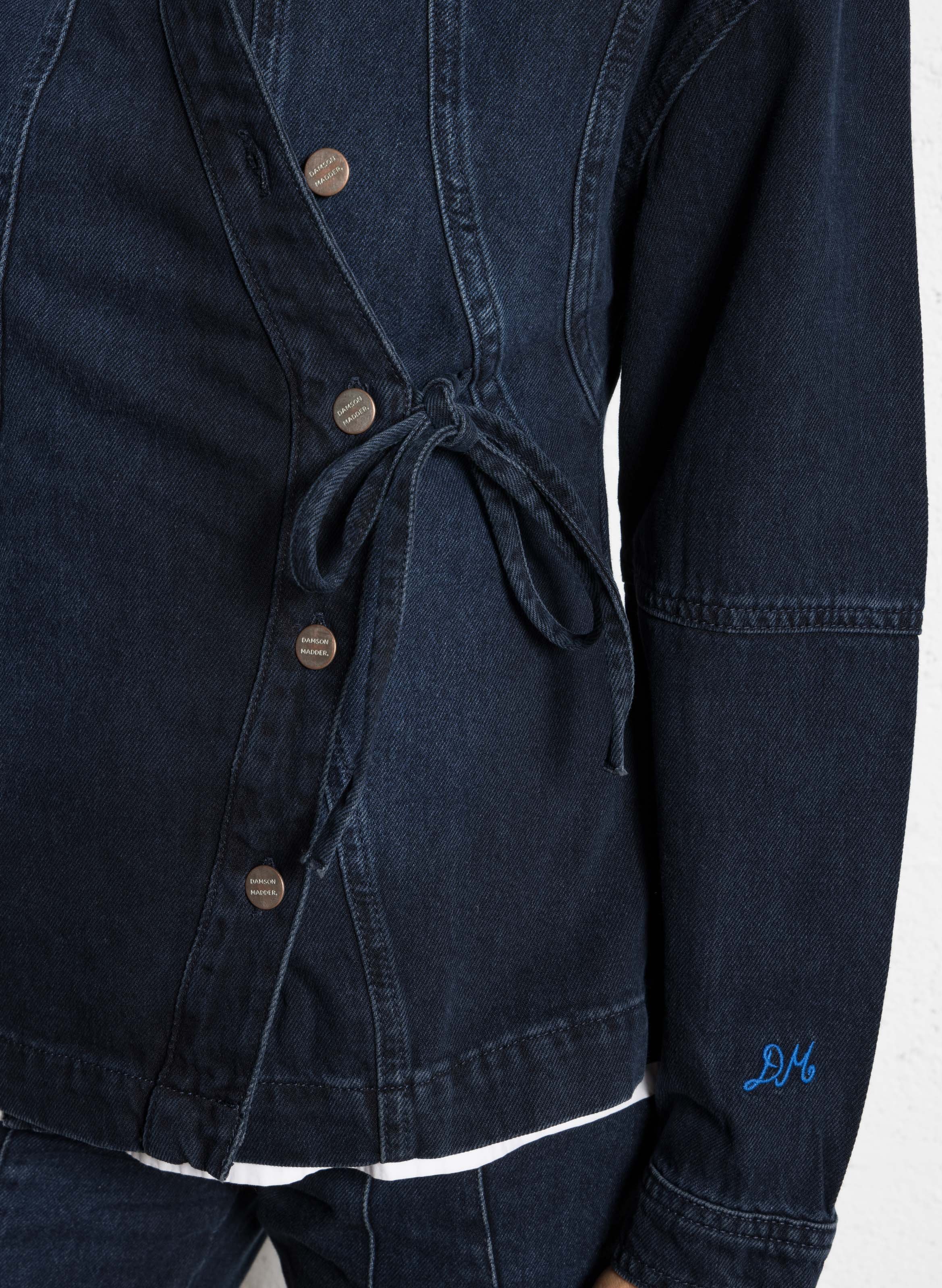 Veste cintrée col classique en coton bio DAMSON MADDER Bleu