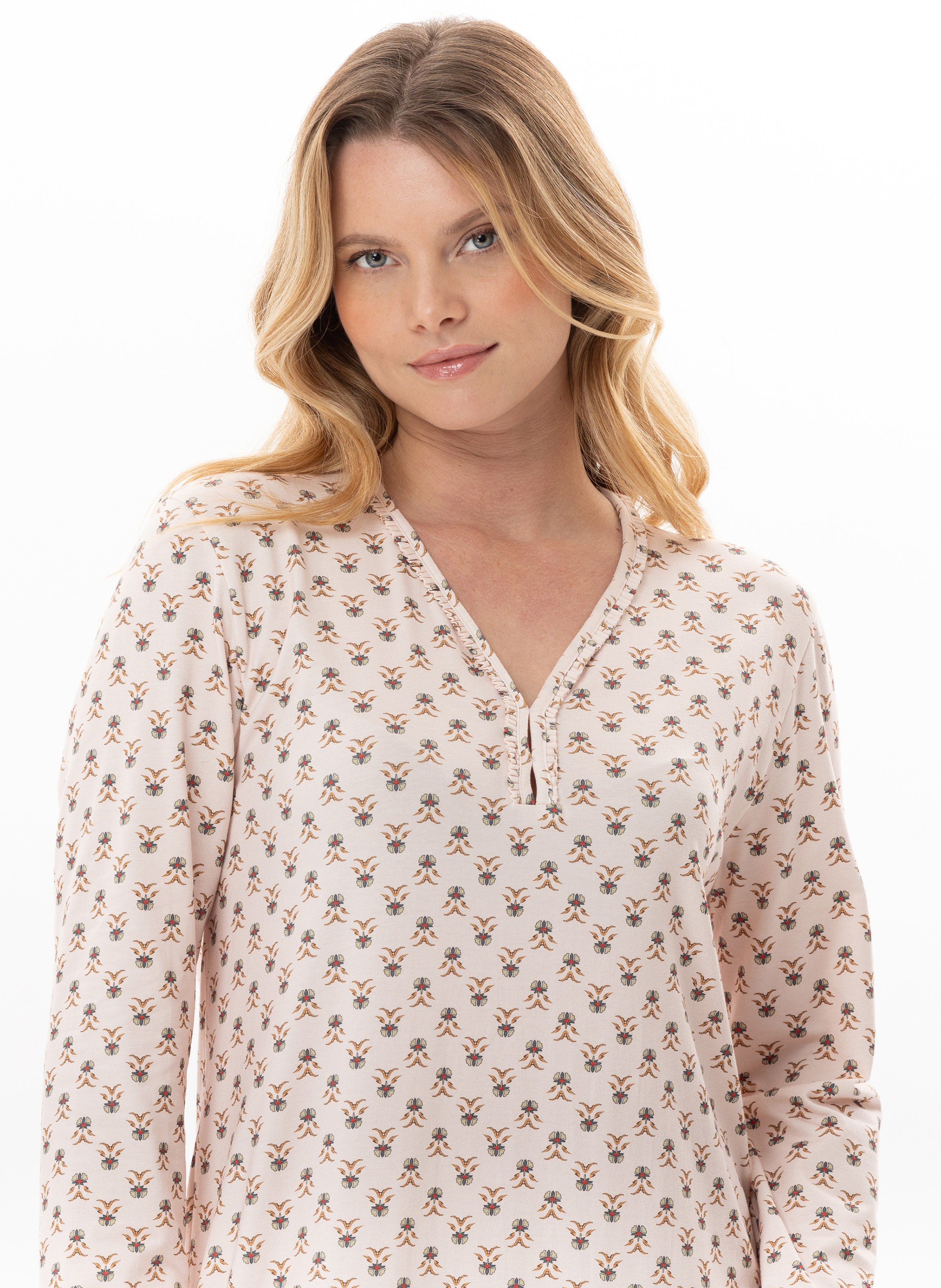 Long modal cotton nightgown LE CHAT Multicolored