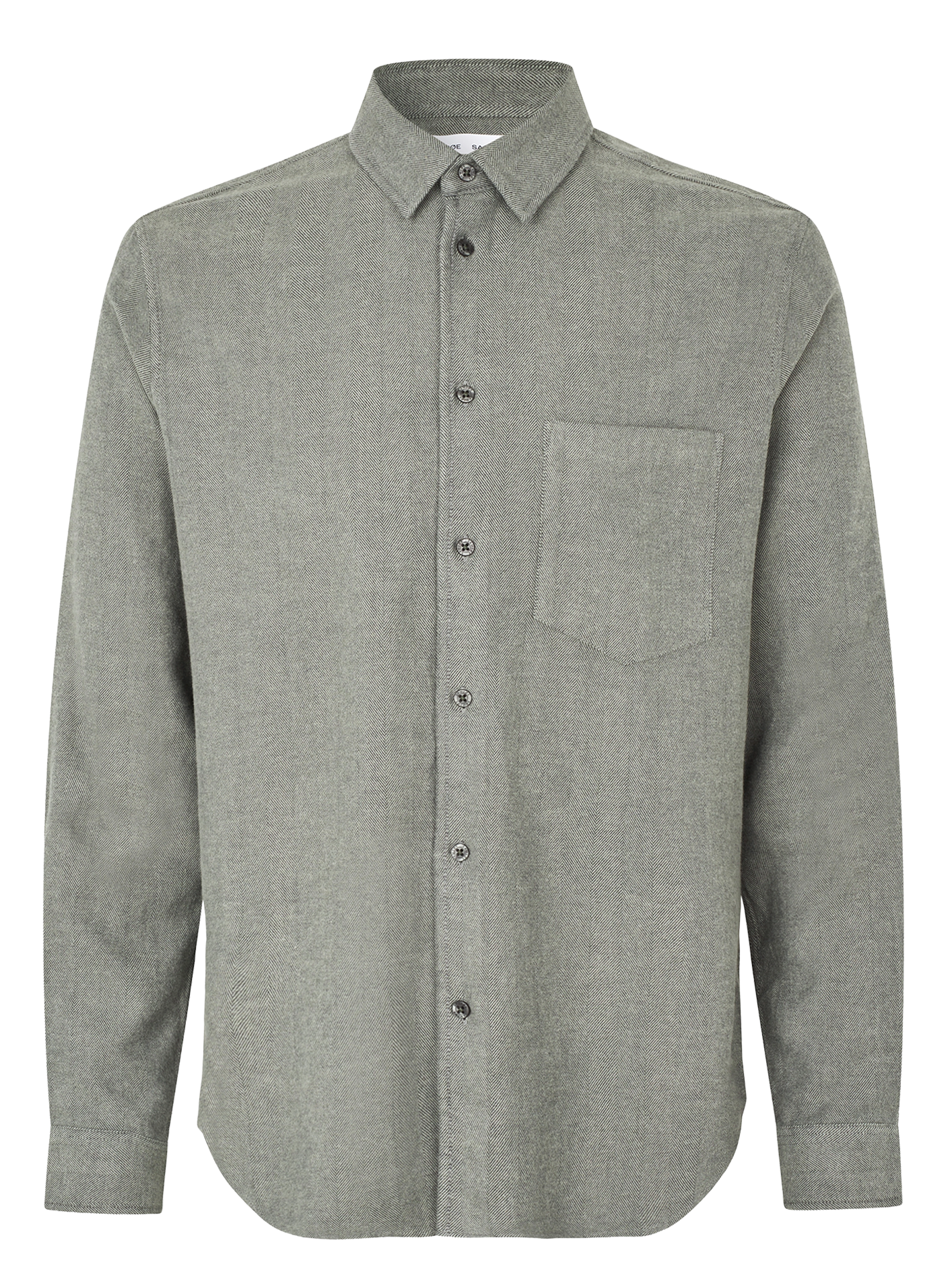 Organic cotton shirt with classic collar SAMSOE SAMSOE Grey
