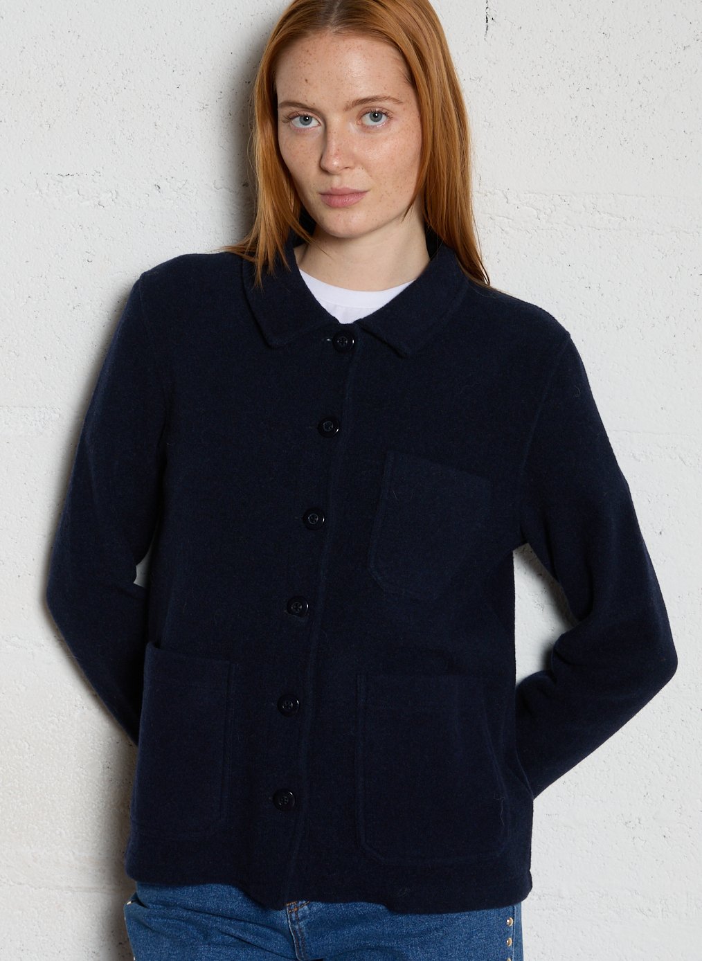 Cardigan droit col classique en maille BENSIMON