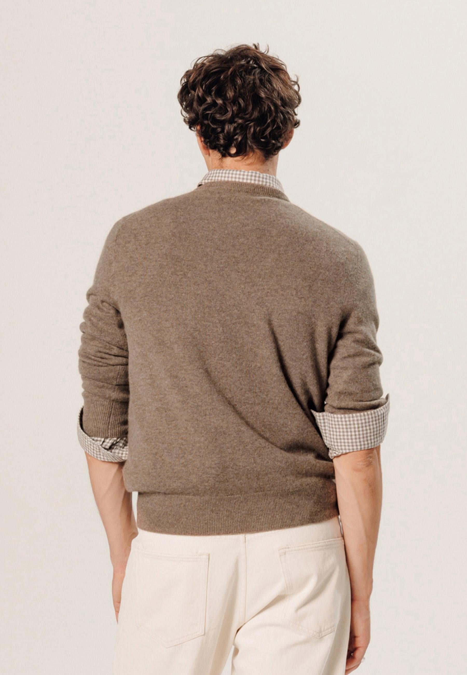 Pull col rond en cachemire RODIER Marron