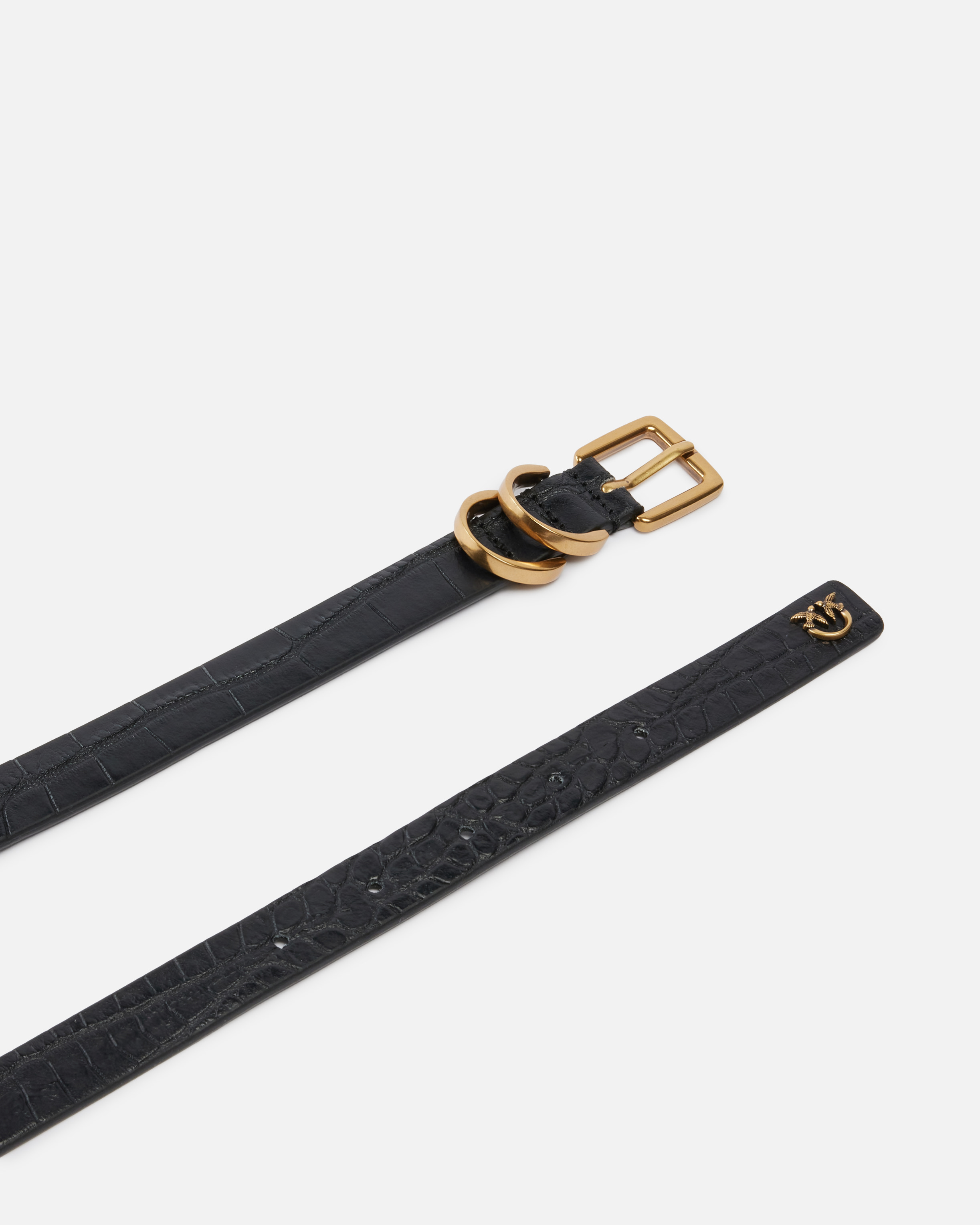 Belt with Love Birds logo plate 2 cm PINKO Black