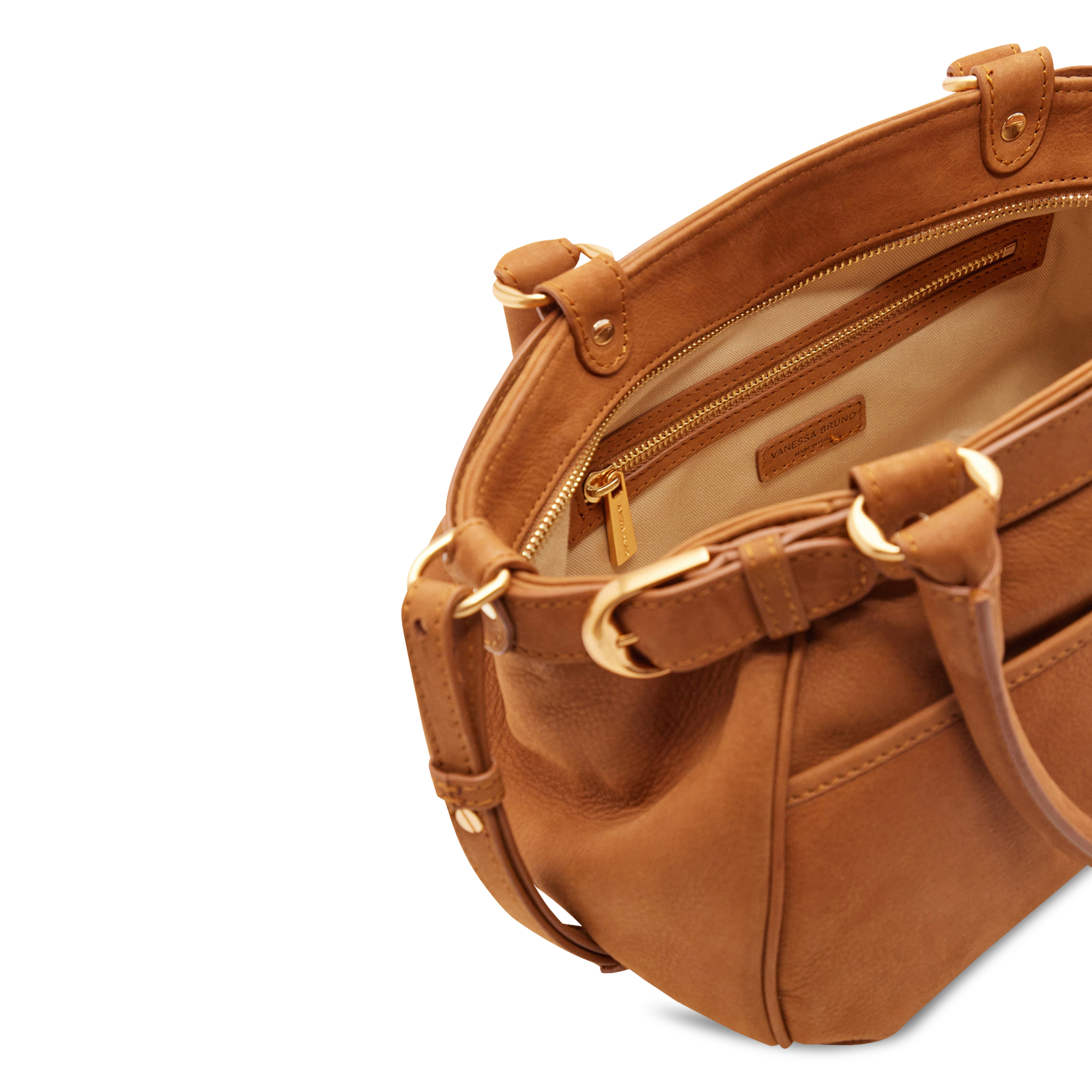 Leather handbag VANESSA BRUNO Brown