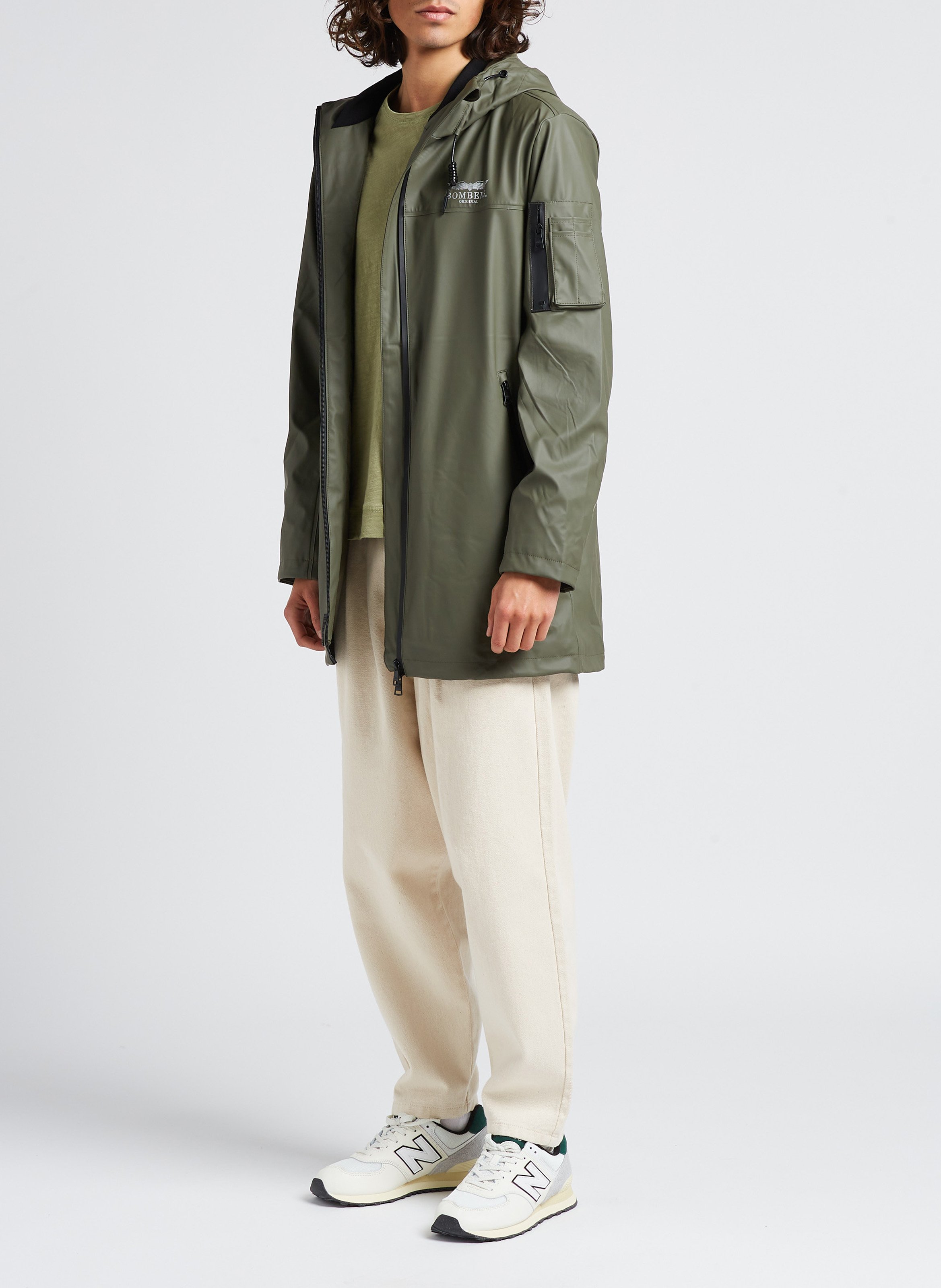 Regenjacke mit Kapuze BOMBERS ORIGINAL Khaki