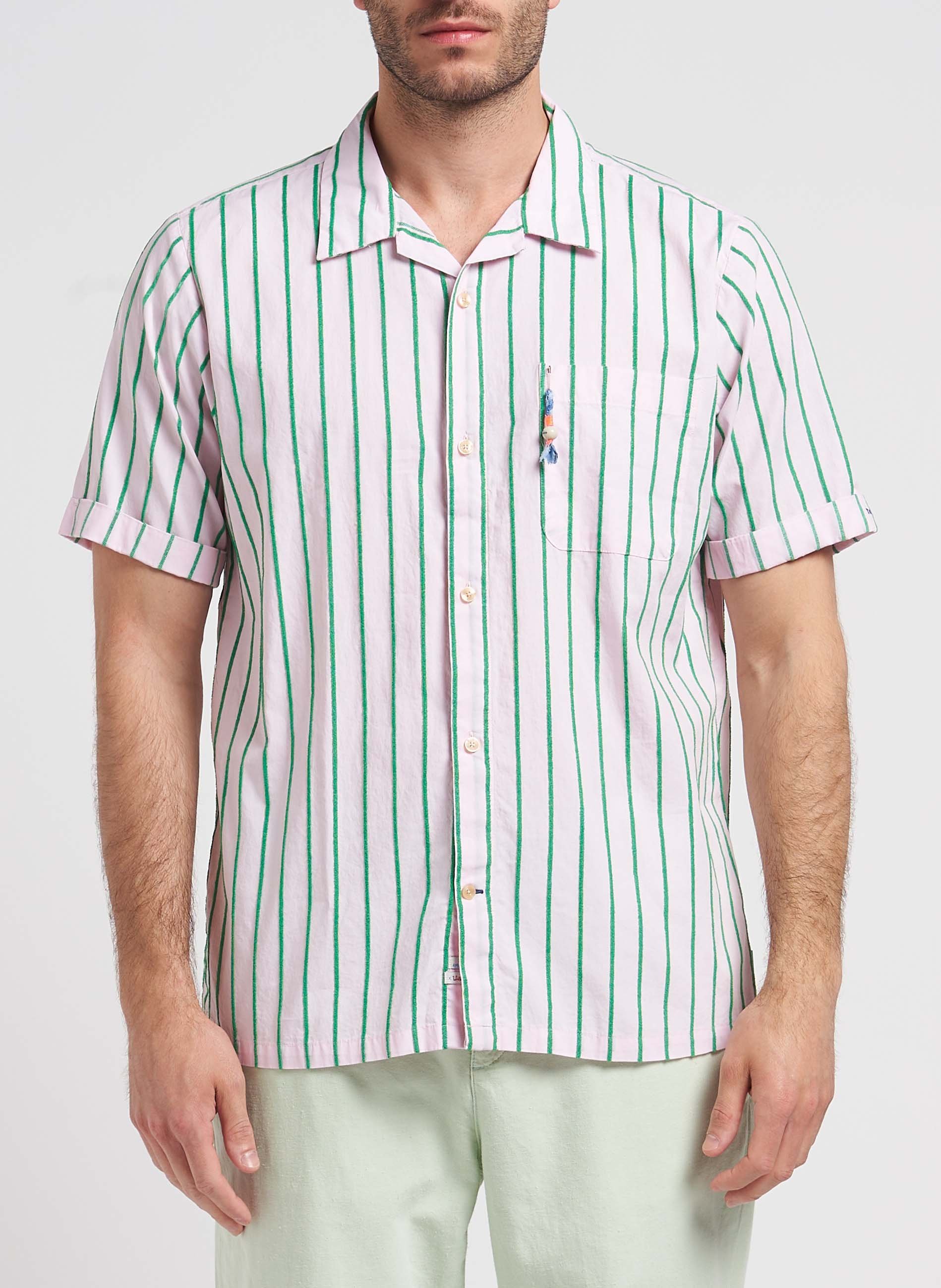 Gestreept, katoenen overhemd met klassieke kraag SCOTCH AND SODA Roze