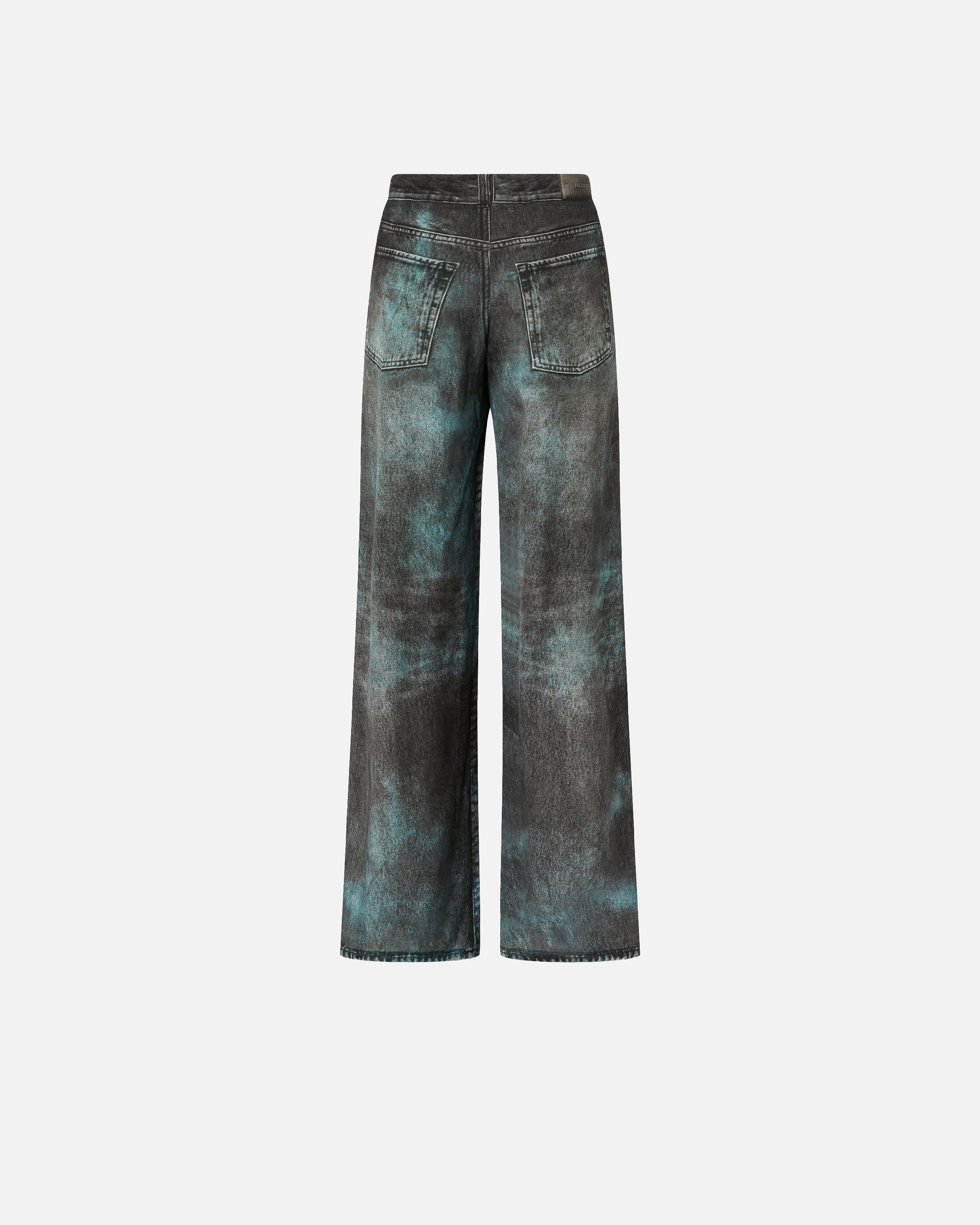 Wide-leg pants with denim effect print PINKO Grey