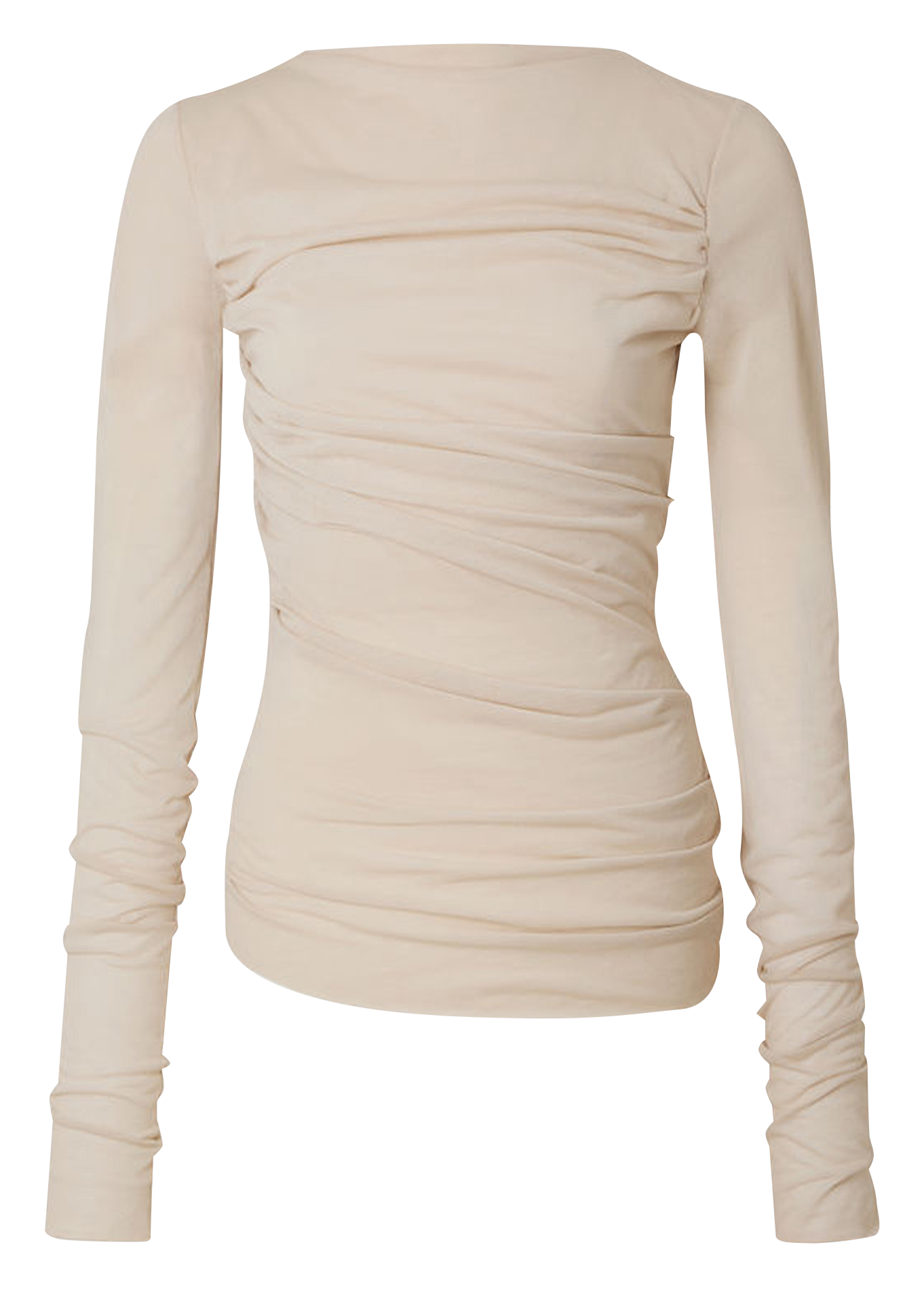 Boat neck top in blended cotton SOEUR Beige