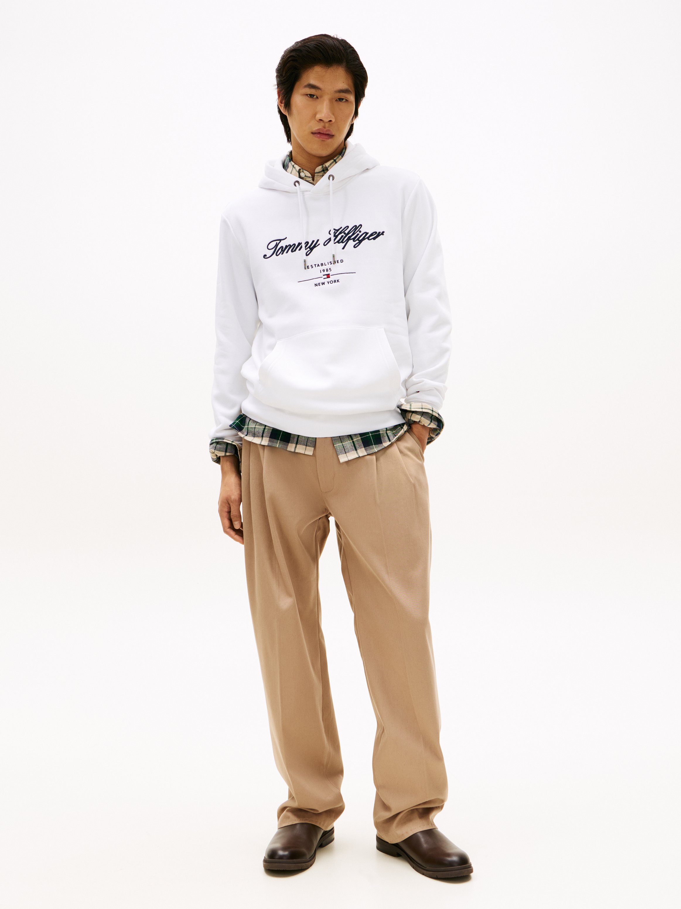 Bestickter Langarm-Hoodie TOMMY HILFIGER Weiss