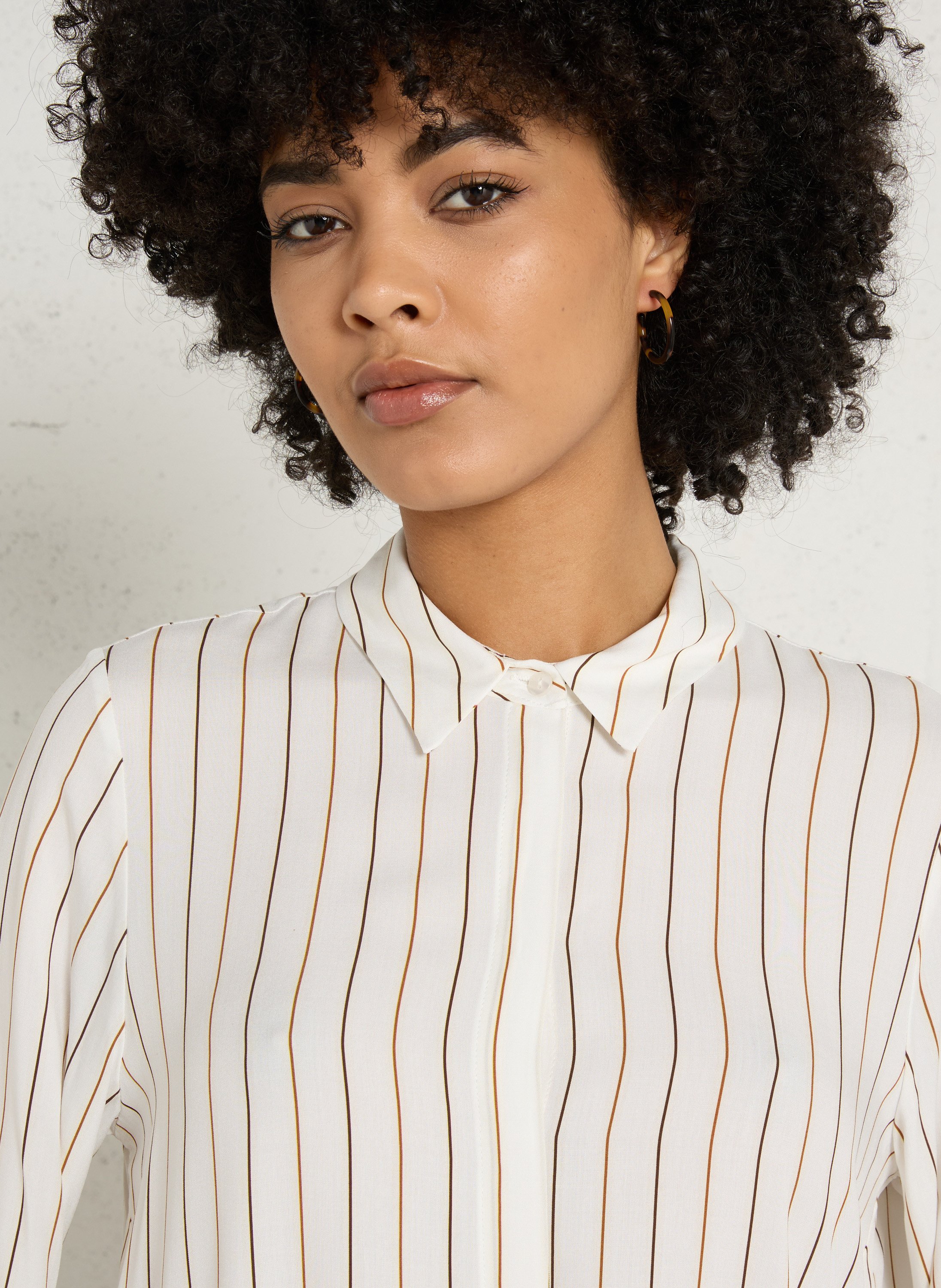 Flared shirt with classic striped collar IMPERIAL Beige