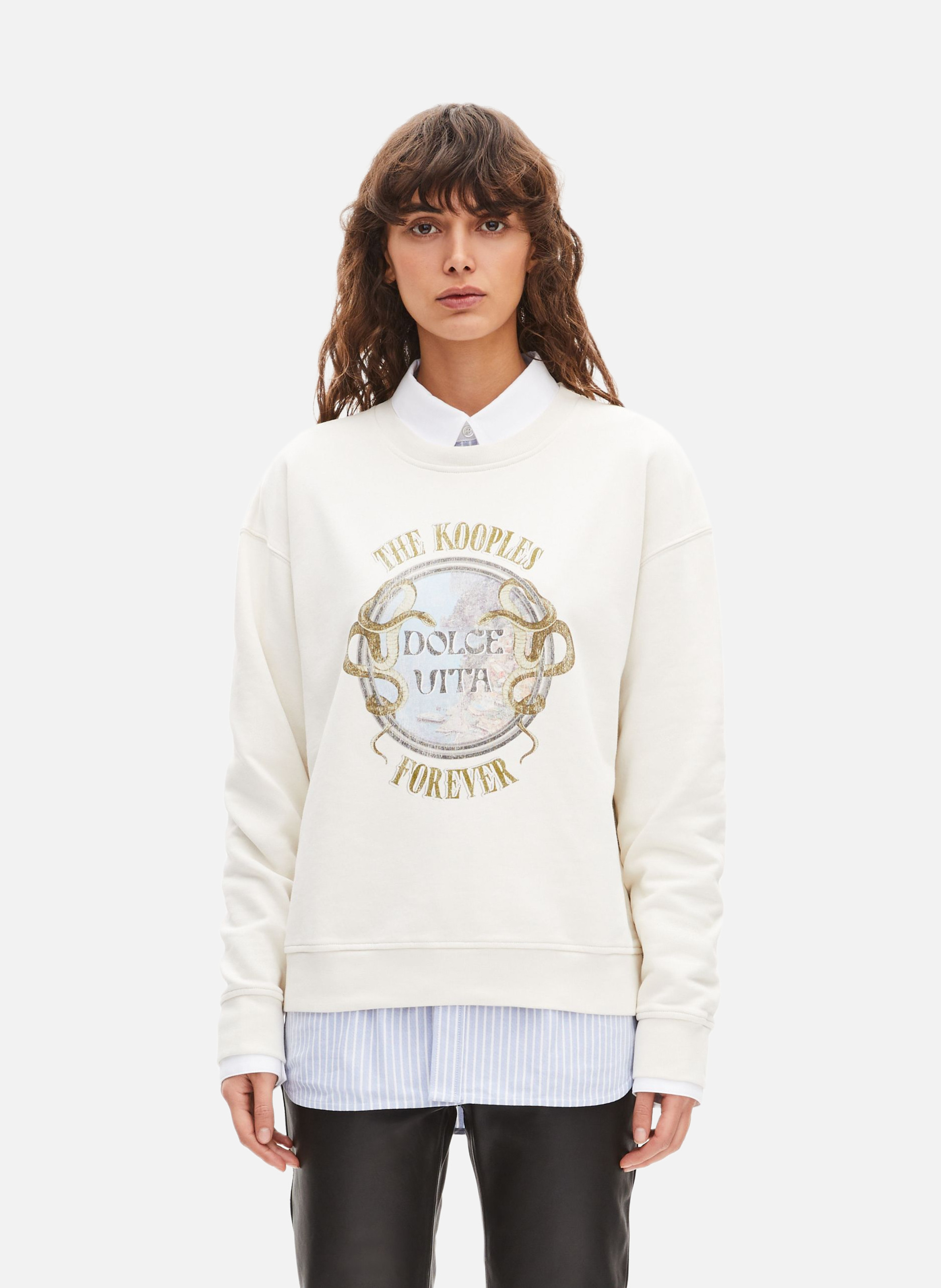 Sweatshirt with screen print THE KOOPLES Beige