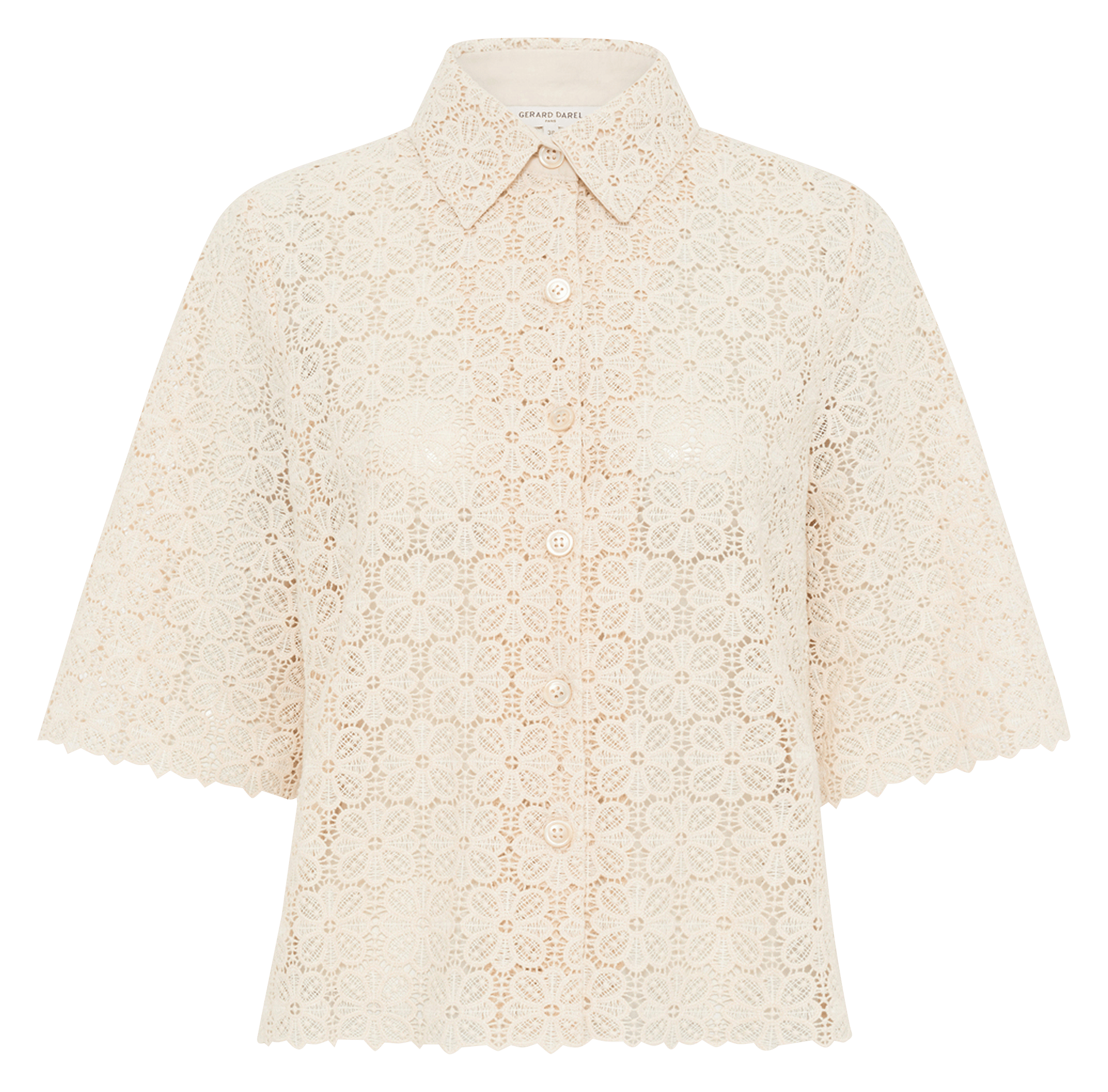 Bluse aus Baumwoll-Mix mit klassischem Kragen GERARD DAREL Beige