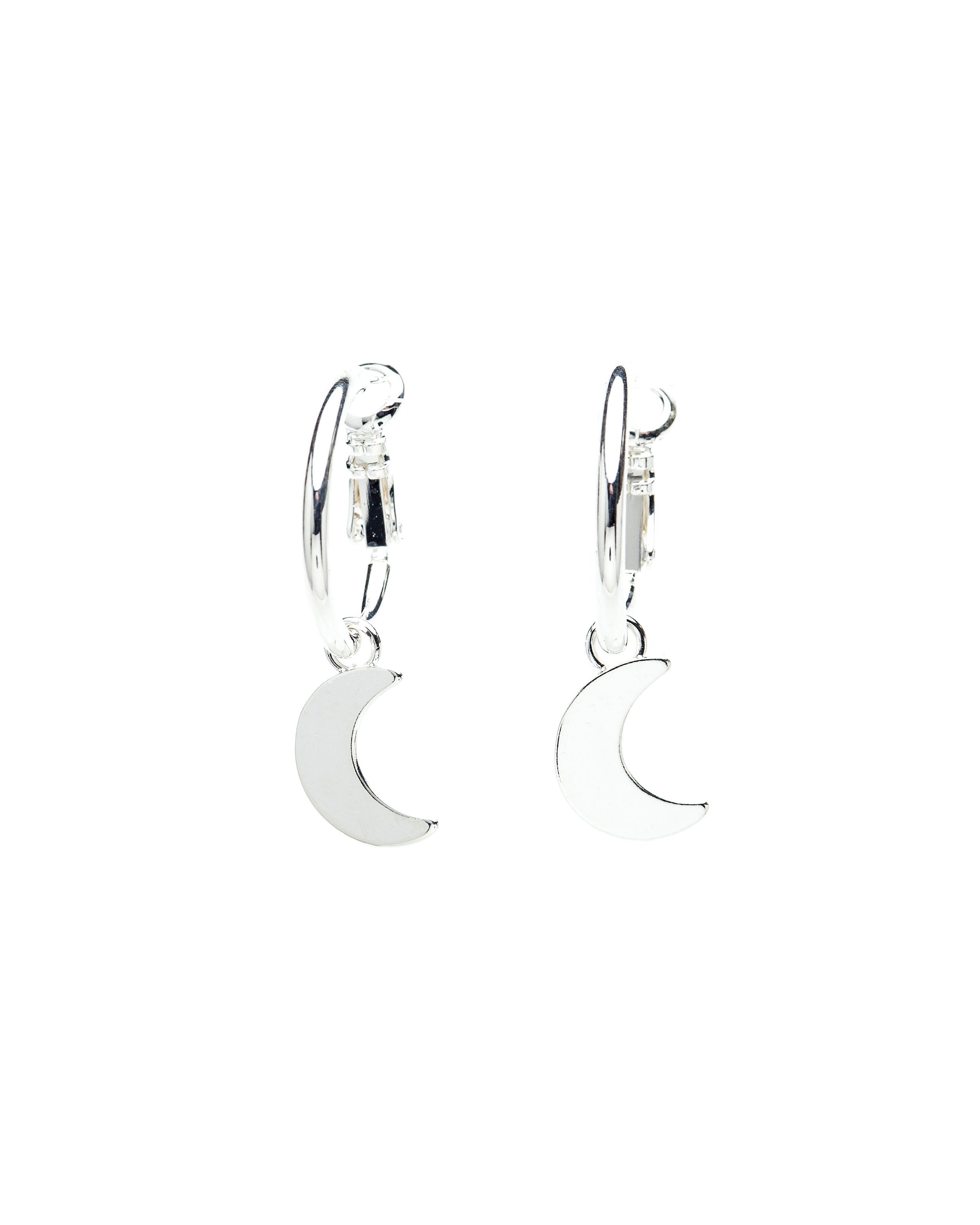 Small crescent moon gold-plated hoop earrings MONSIEUR SIMONE Silver