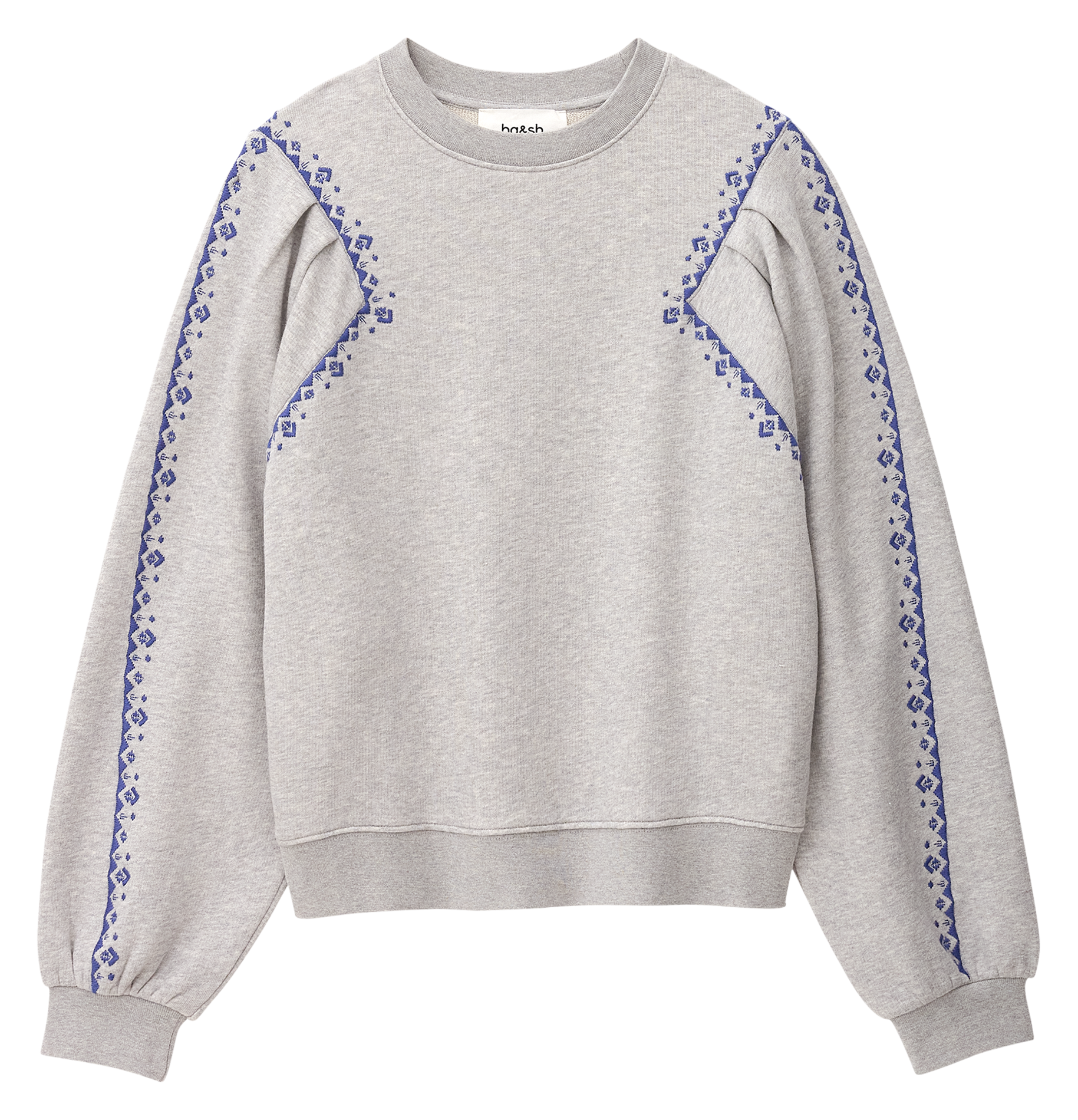 Sweat col rond en coton mélangé BA&SH Noir