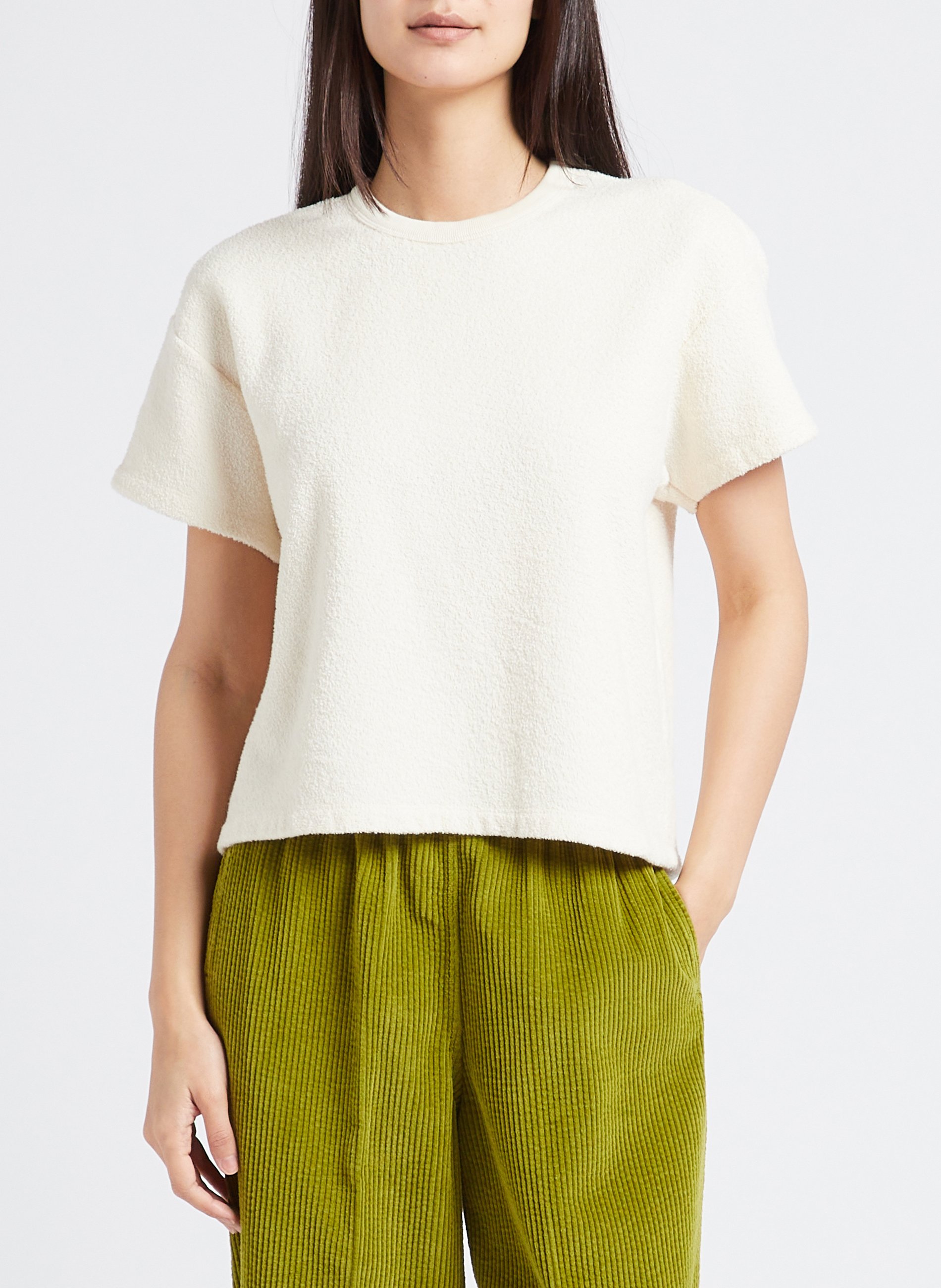 Loose-fit round-neck organic cotton T-shirt AMERICAN VINTAGE Beige