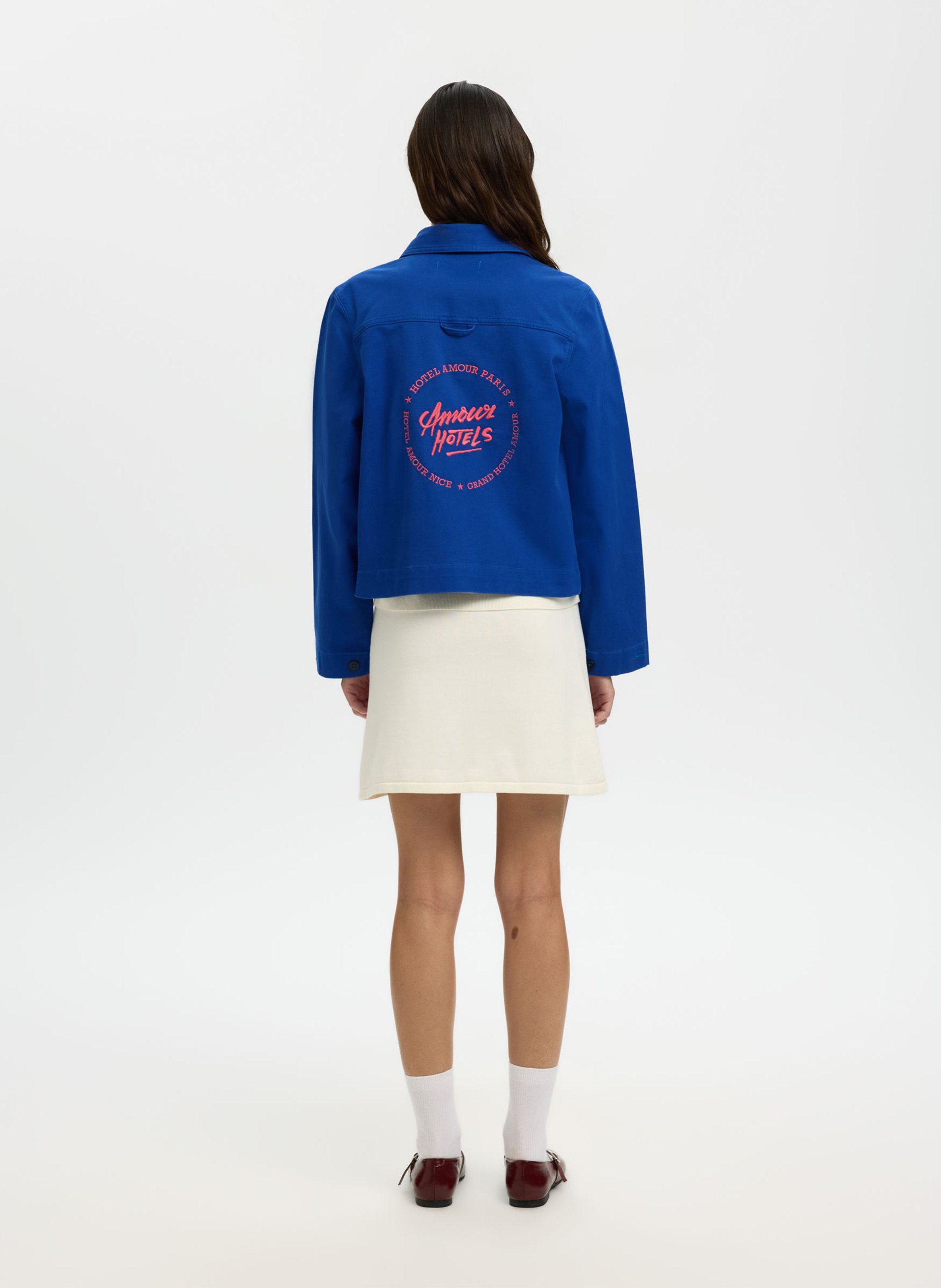 Baumwolljacke im Workwear-Stil SELECTED Blau